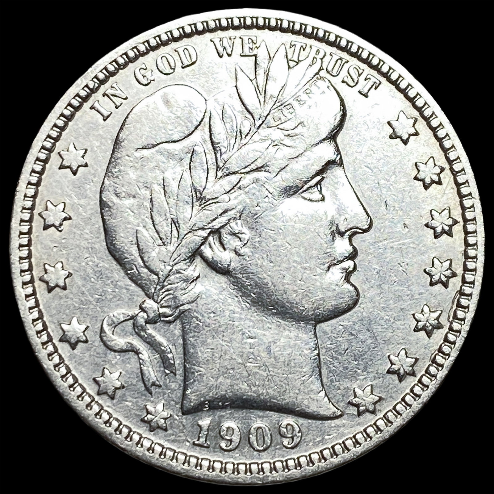 1909-D Silver Barber Quarter CLOSELY UNCIRCULATED (1 of 2)
