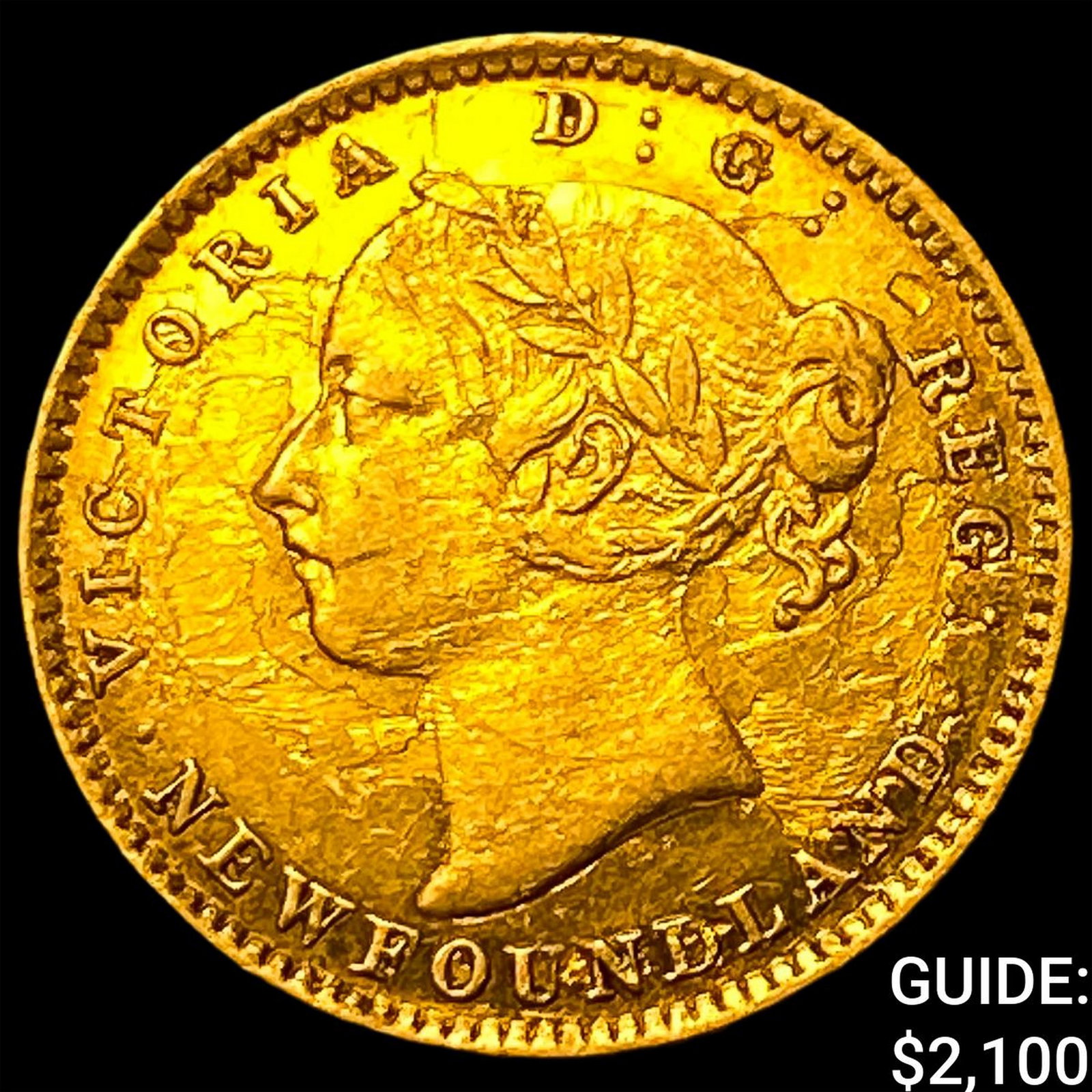 1882H Newfoundland Gold 2 Dollars .0981oz AGW (1 of 2)