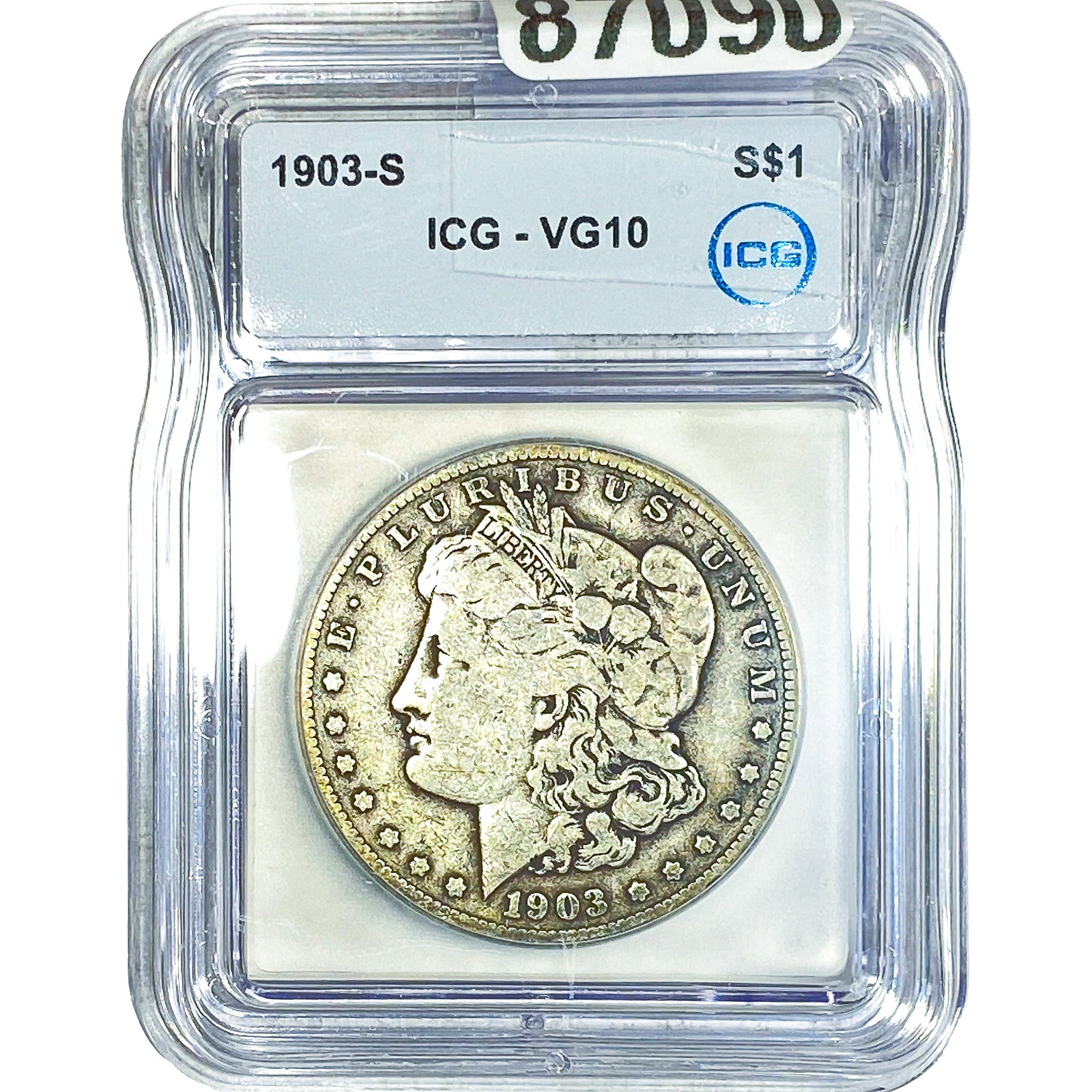 1903-S Morgan Silver Dollar ICG VG10: 1903-S Morgan Silver Dollar ICG VG10