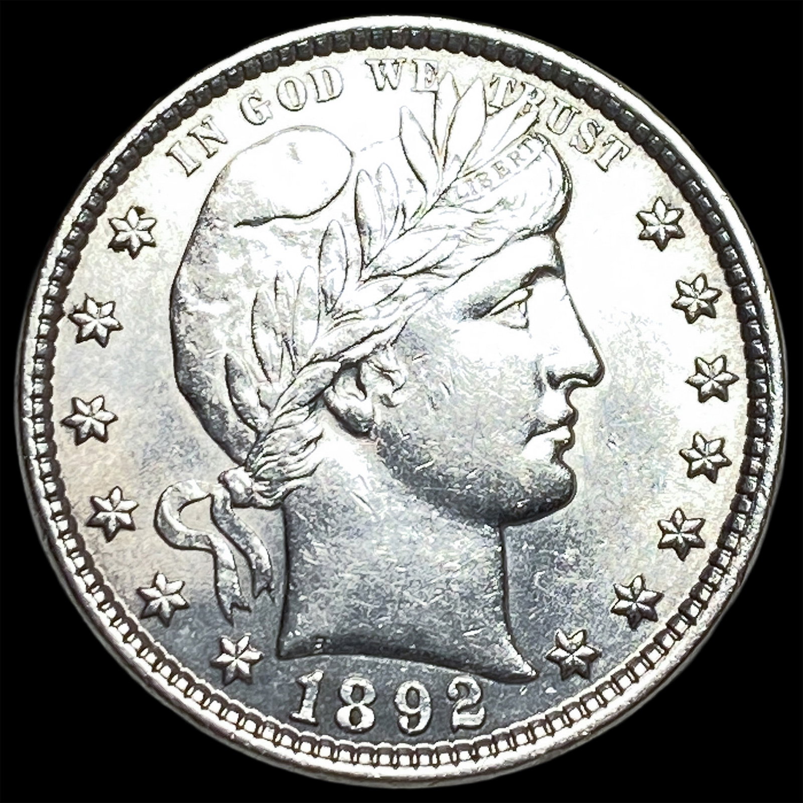 1892 Silver Barber Quarter UNCIRCULATED: 1892 Silver Barber Quarter UNCIRCULATED