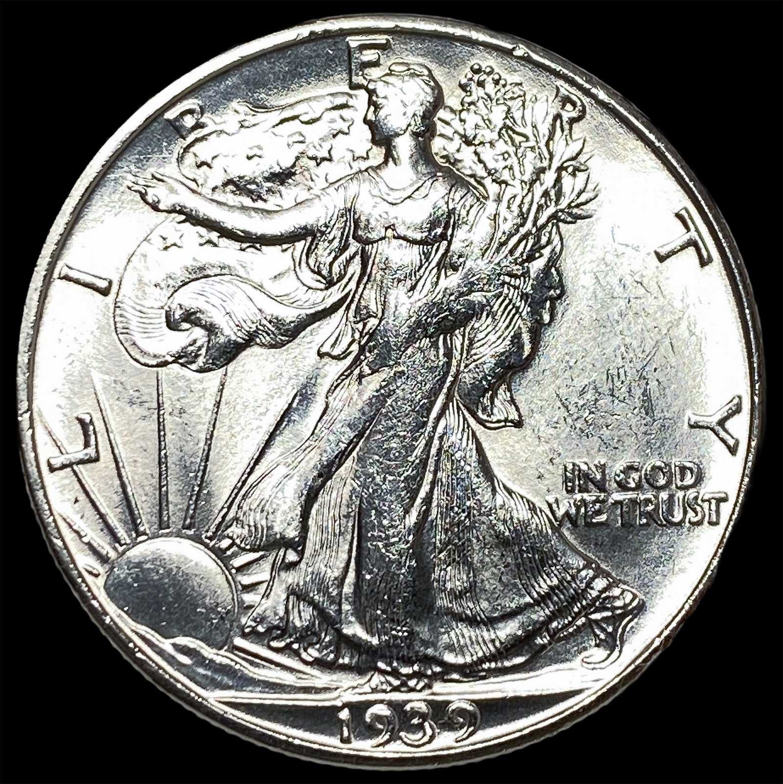 1939-D Silver Half Dollar Walking Liberty CHOICE BU (1 of 2)
