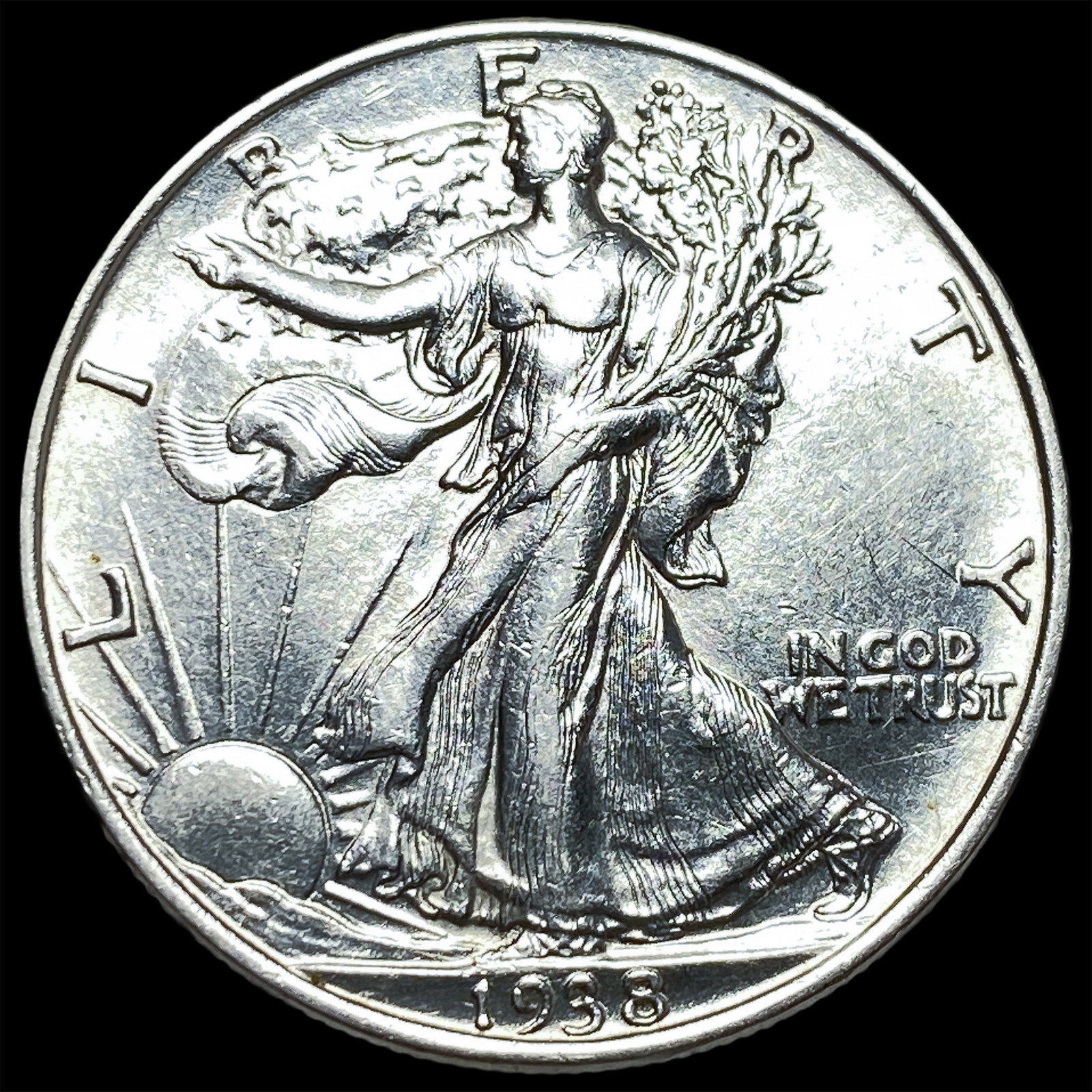 1938-D Silver Half Dollar Walking Liberty CHOICE AU (1 of 2)