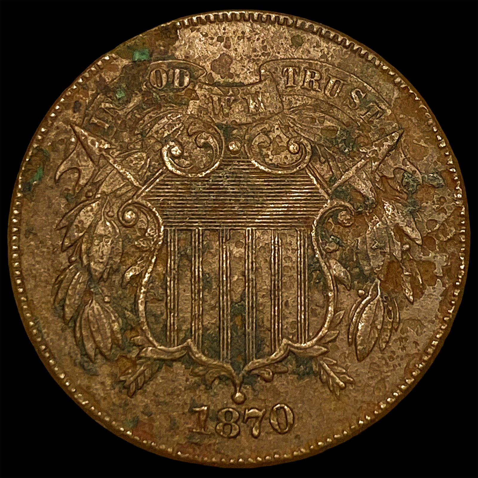 1870 Bronze Two-Cent Piece HIGH GRADE (1 of 2)