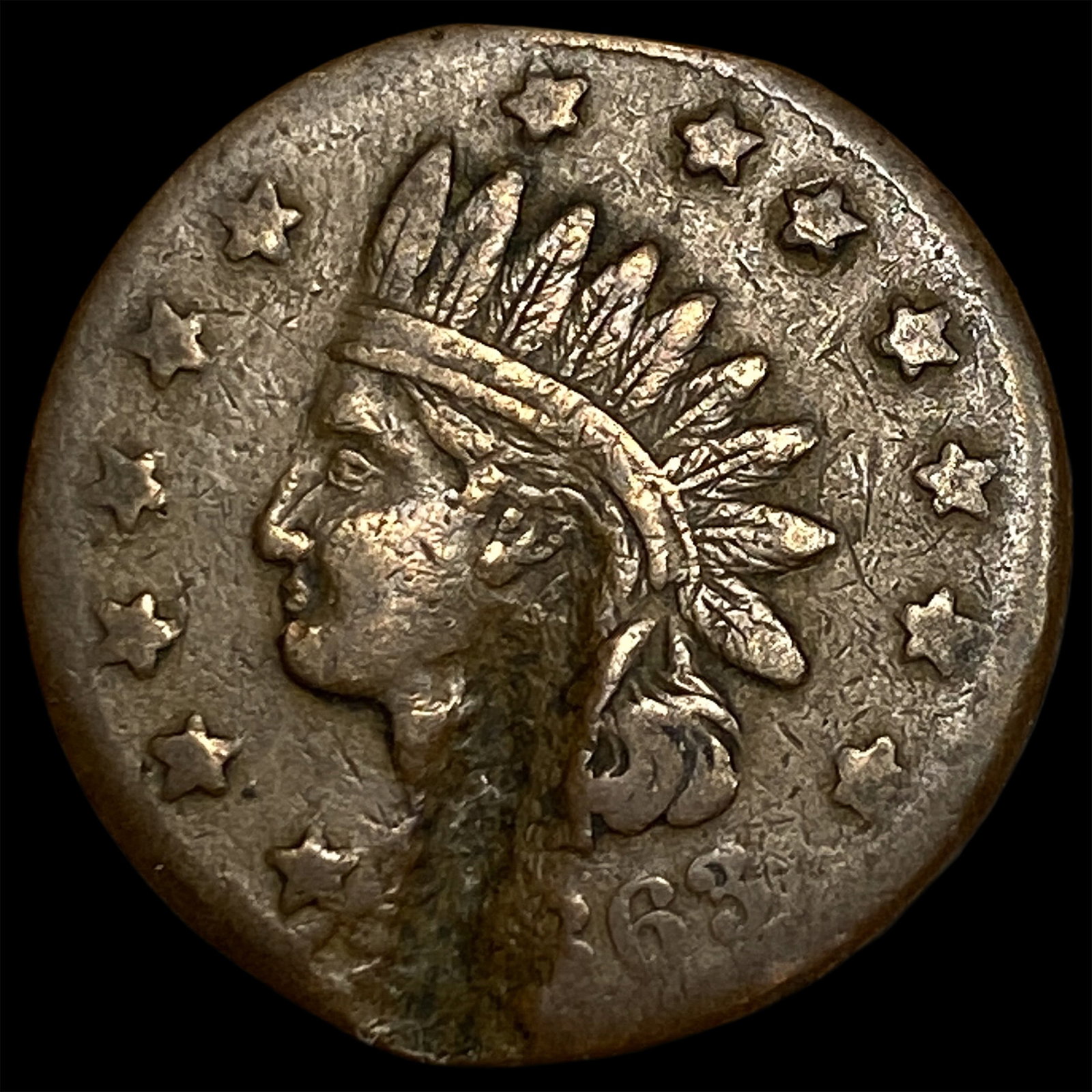 1863 Indian Head Cent HIGH GRADE (1 of 2)