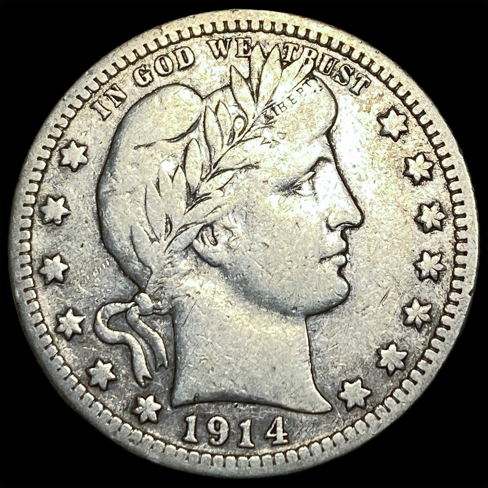 1914 Barber Silver Quarter LIGHTLY CIRCULATED (1 of 2)