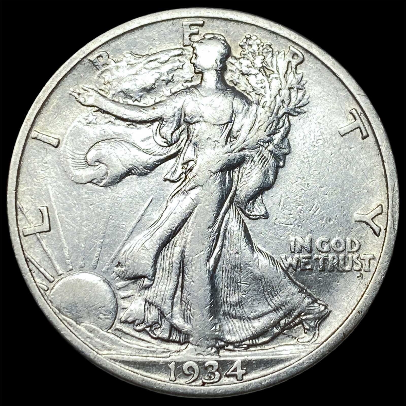 1934-S Silver Half Dollar NEARLY UNCIRCULATED: 1934-S Silver Half Dollar NEARLY UNCIRCULATED