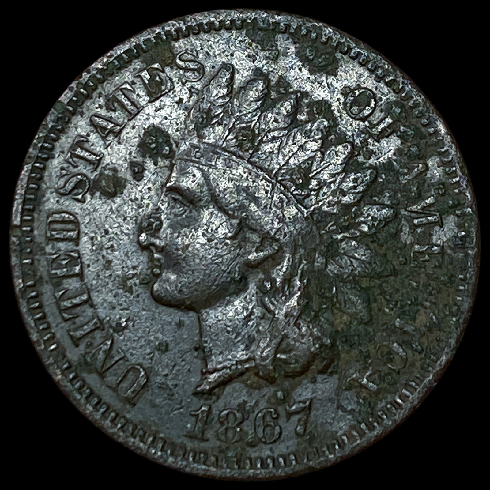 1867 Indian Head Cent NEARLY UNCIRCULATED: 1867 Indian Head Cent NEARLY UNCIRCULATED