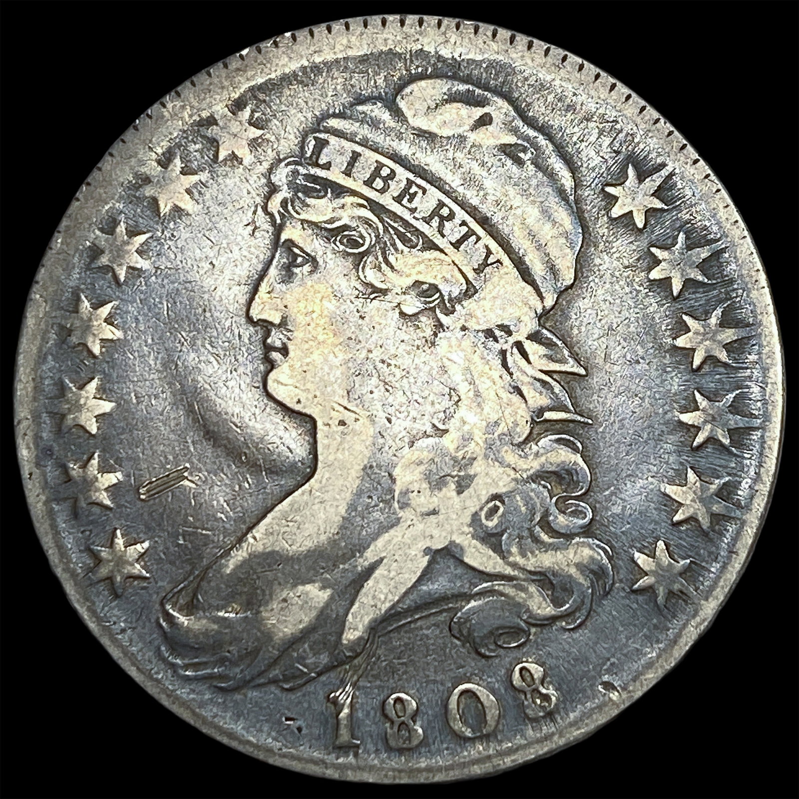 1808 Capped Bust Half Dollar NEARLY UNCIRCULATED (1 of 2)