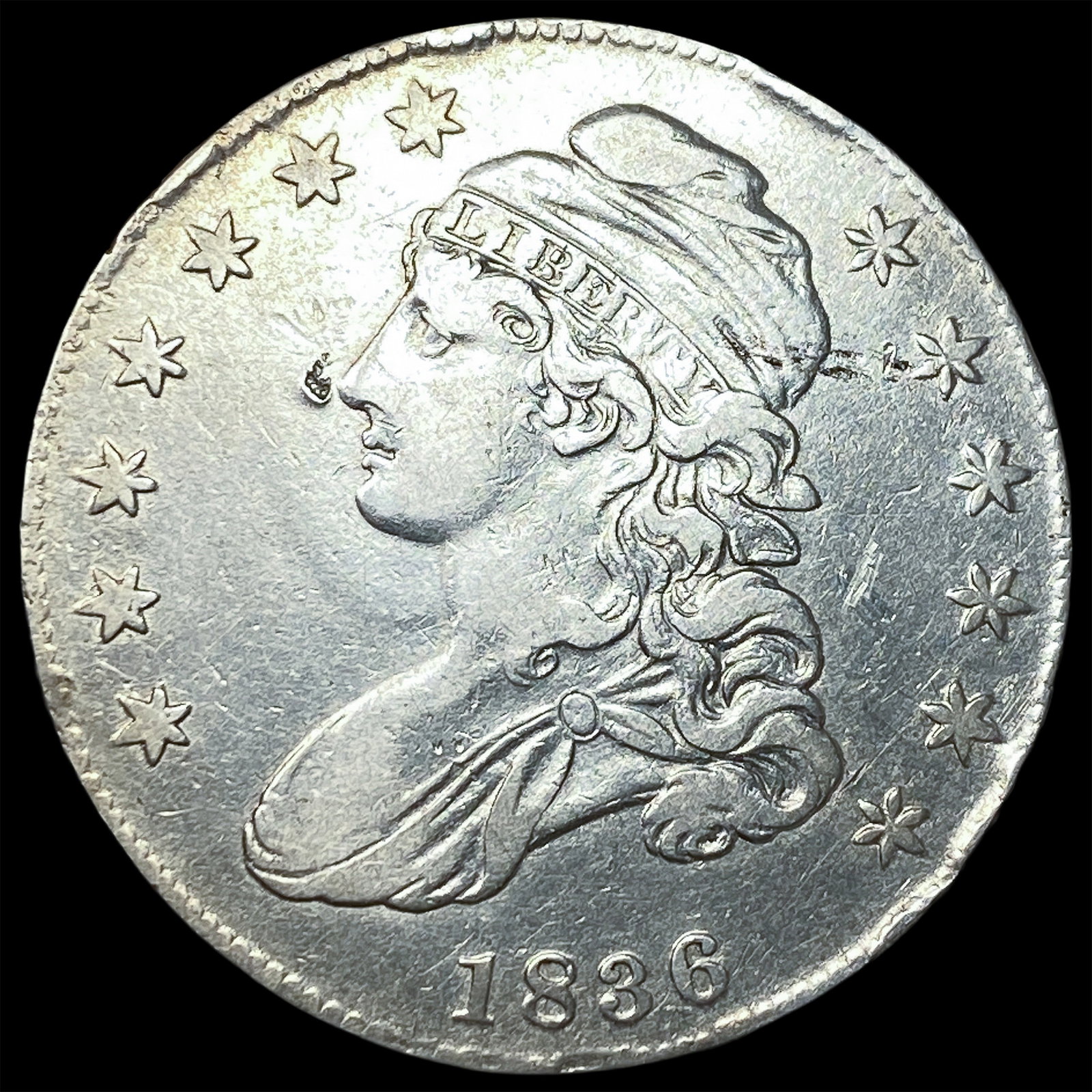 1836 Capped Bust Half Dollar NEARLY UNCIRCULATED (1 of 2)