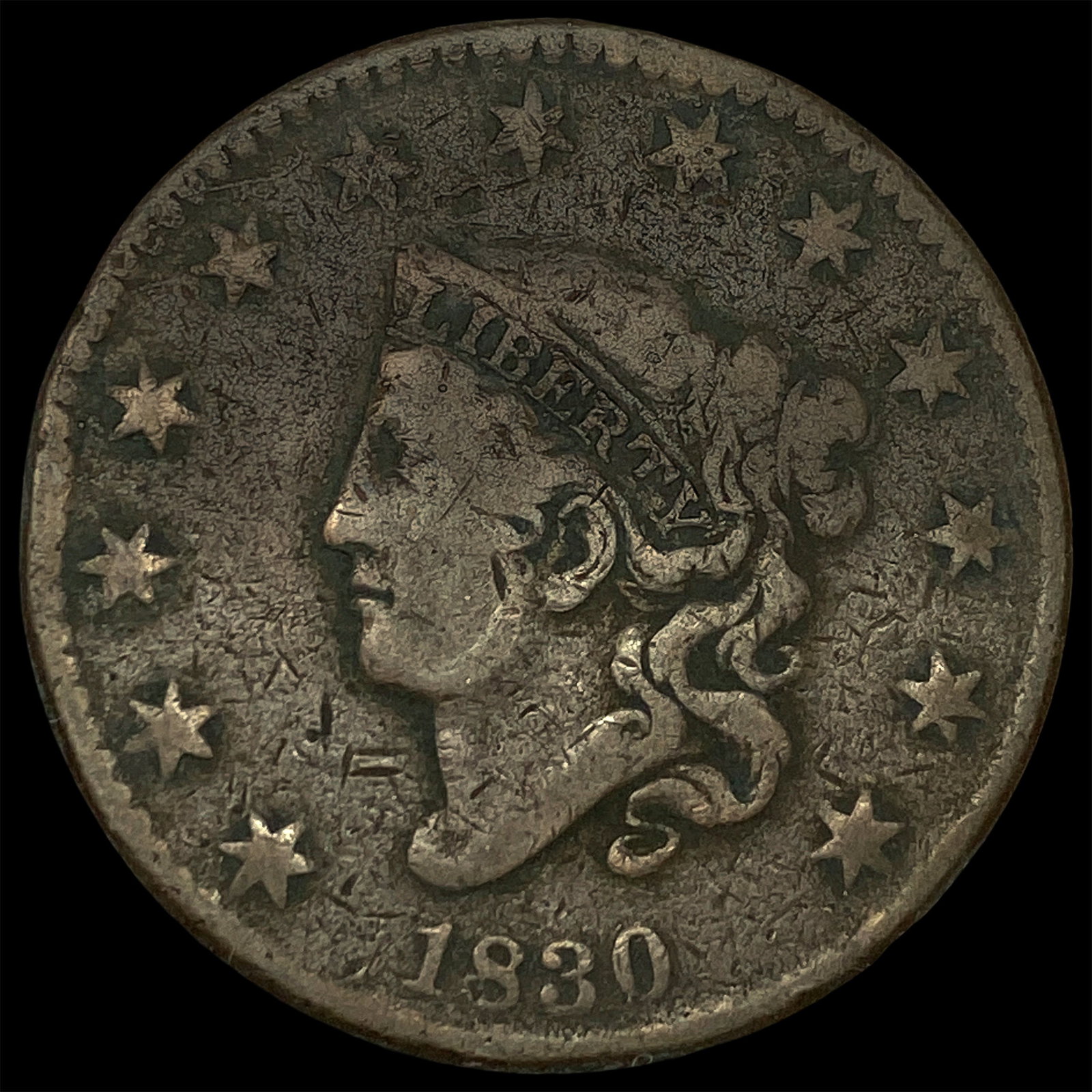 1830 Coronet Head Large Cent LIGHTLY CIRCULATED: 1830 Coronet Head Large Cent LIGHTLY CIRCULATED