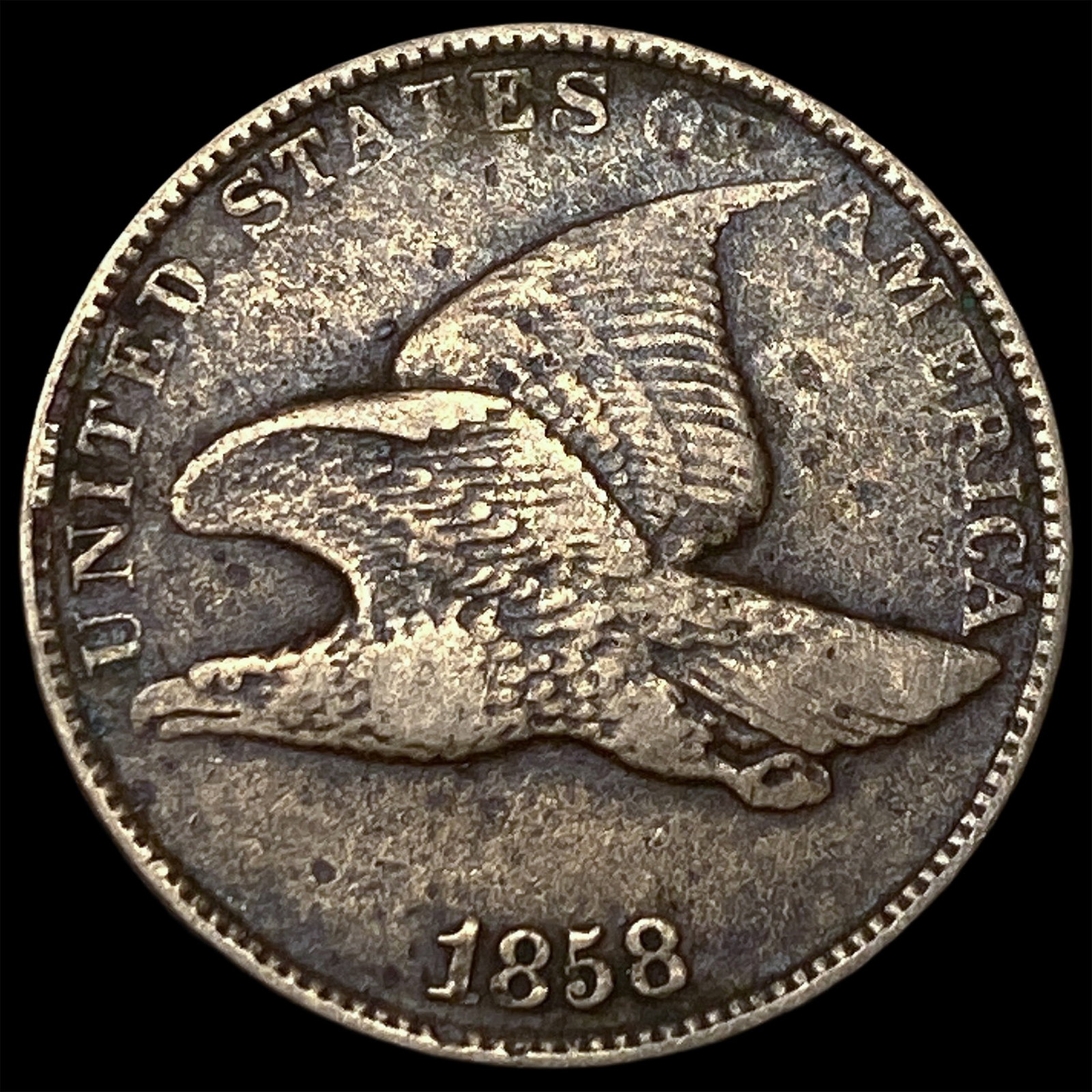 1858 Copper-Nickel Flying Eagle Cent NEARLY UNCIRCULATED (1 of 2)