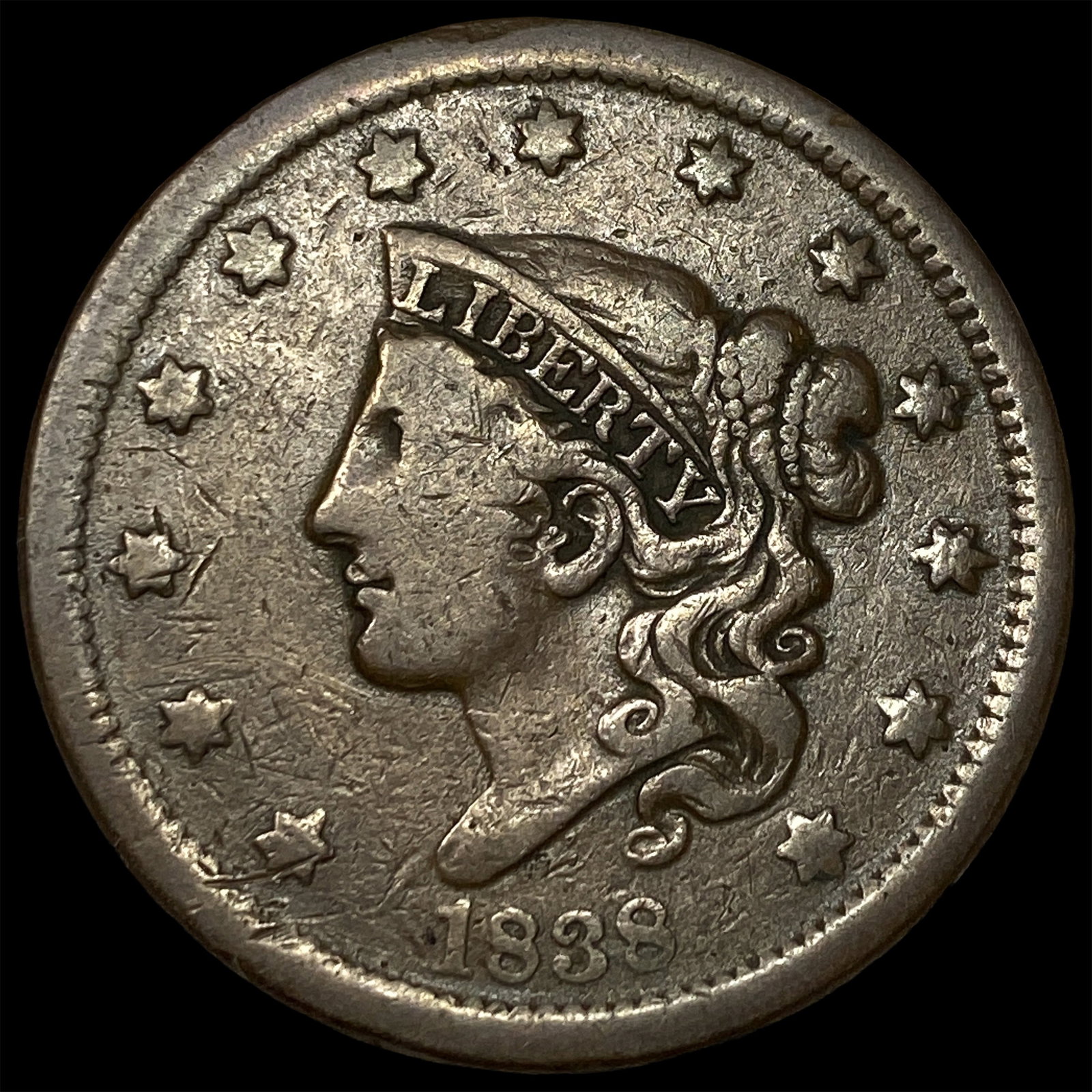 1838 Large Cent LIGHTLY CIRCULATED (1 of 2)