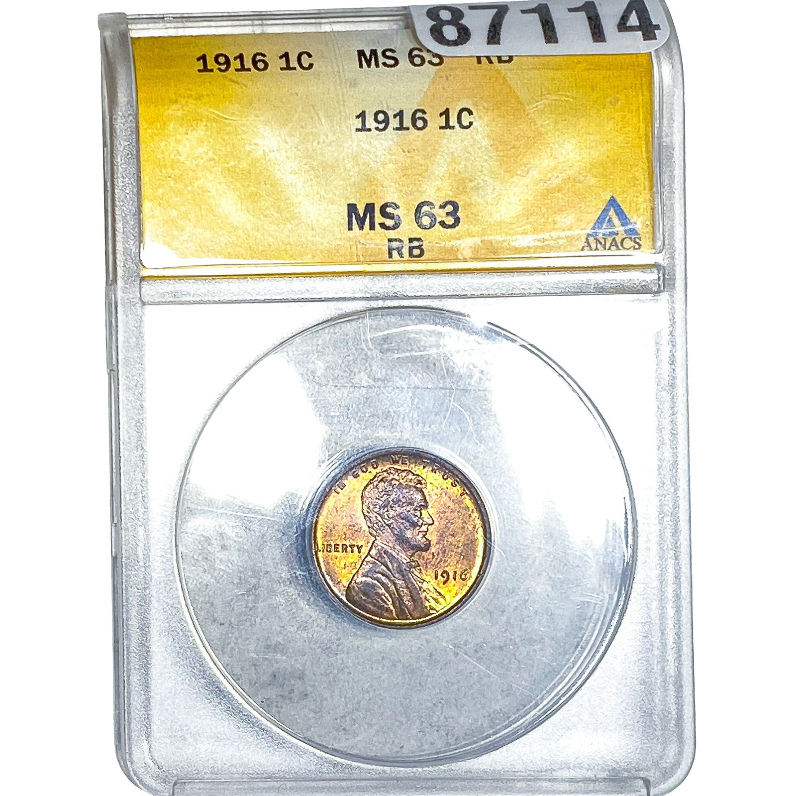1916 Wheat Cent ANACS MS63 RB (1 of 2)
