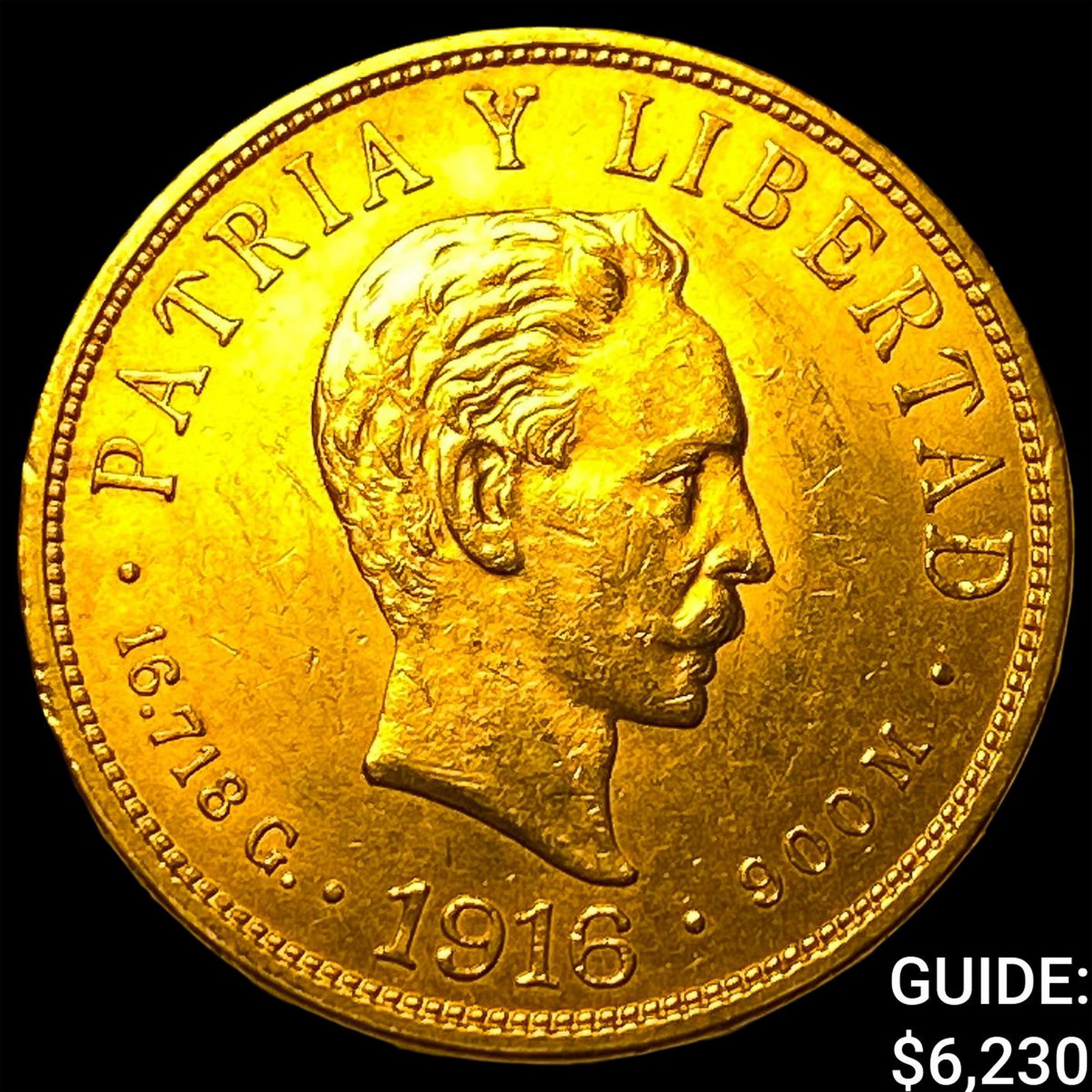 1916 Cuba Gold 10 Pesos .4838 AGW: 1916 Cuba Gold 10 Pesos .4838 AGW