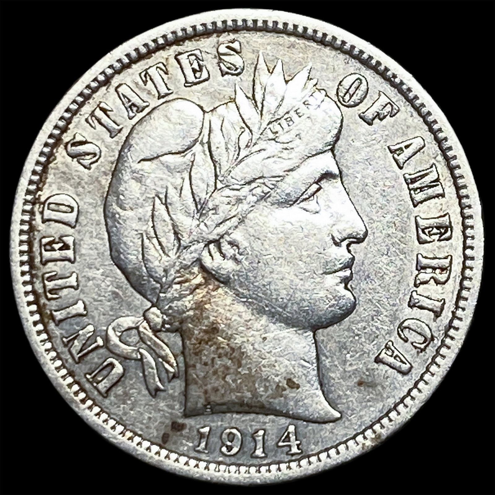 1914-D Silver Barber Dime CLOSELY UNCIRCULATED (1 of 2)