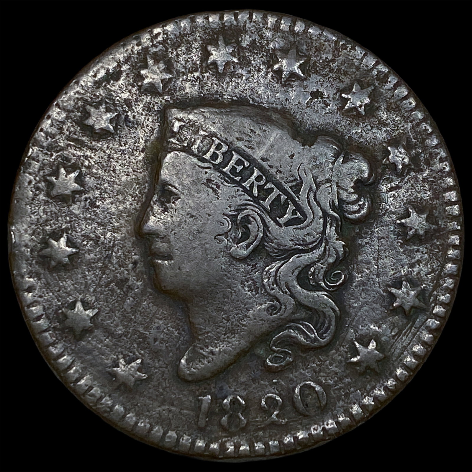 1820 Coronet Head Large Cent LIGHTLY CIRCULATED (1 of 2)