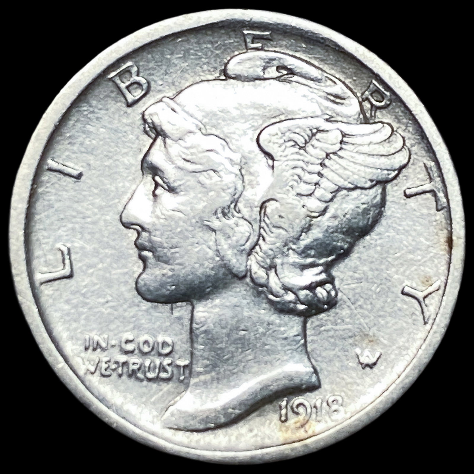 1918-S Silver Mercury Dime CLOSELY UNCIRCULATED (1 of 2)