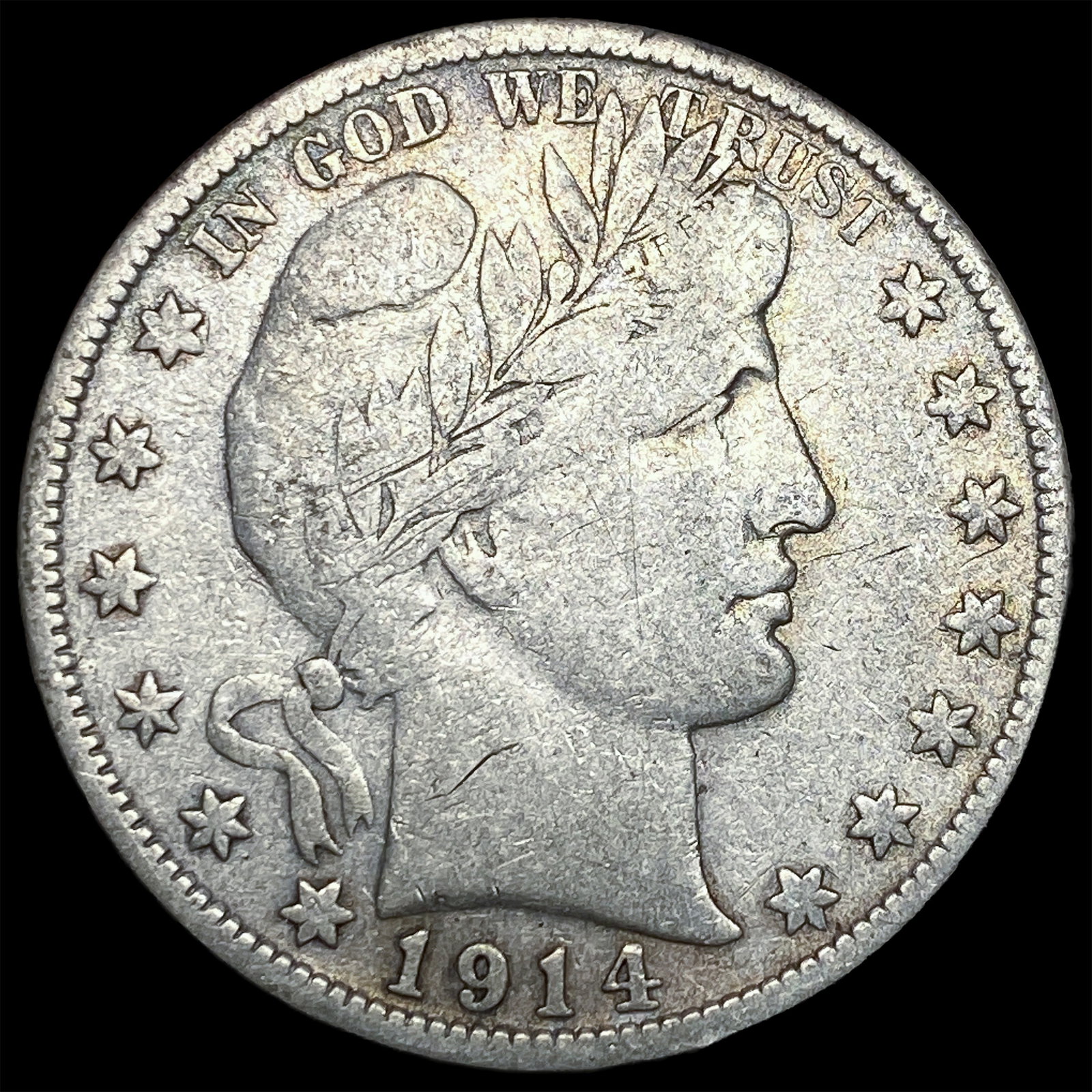 1914-S Silver Barber Half Dollar LIGHTLY CIRCULATED (1 of 2)