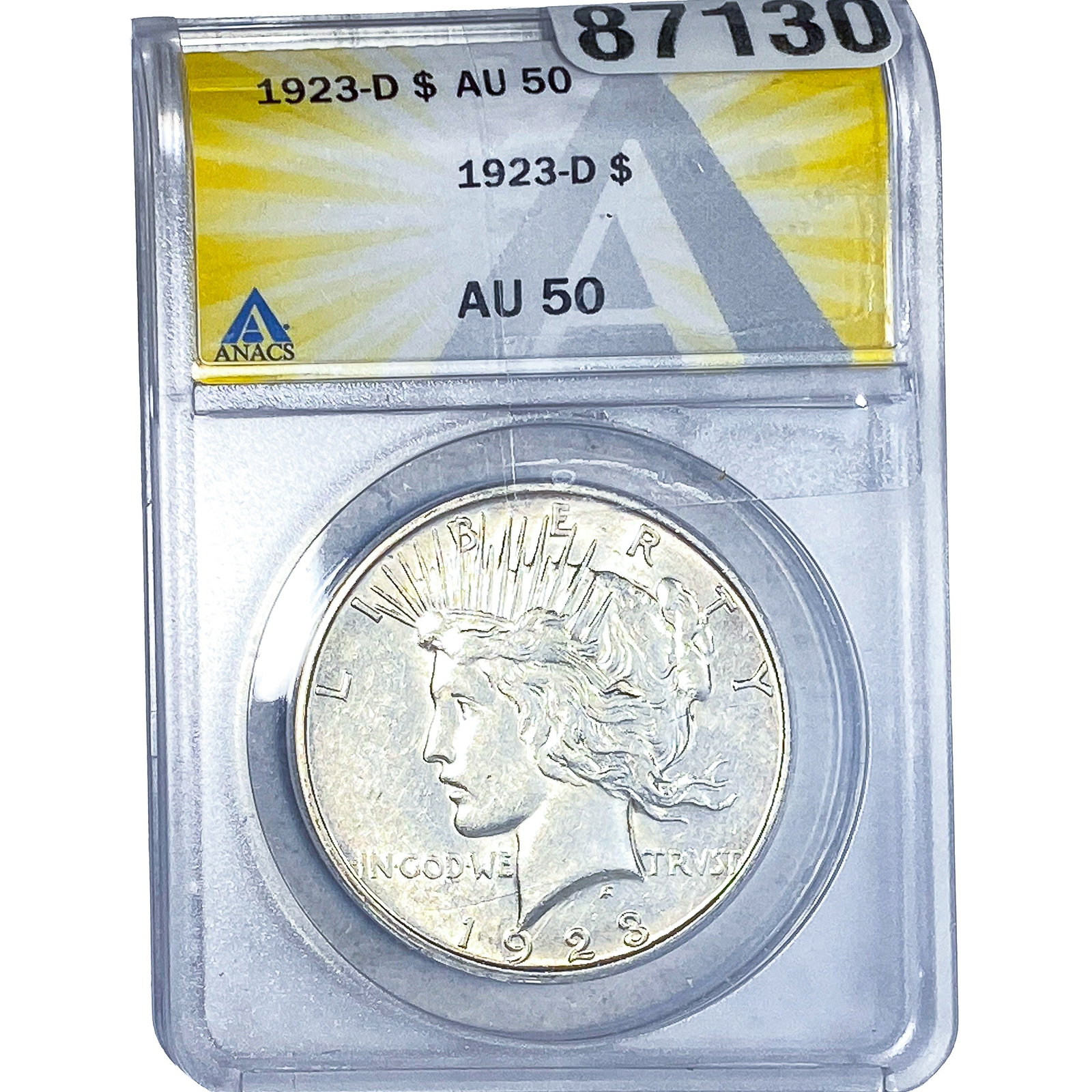 1923-D Silver Peace Dollar ANACS AU50 (1 of 2)
