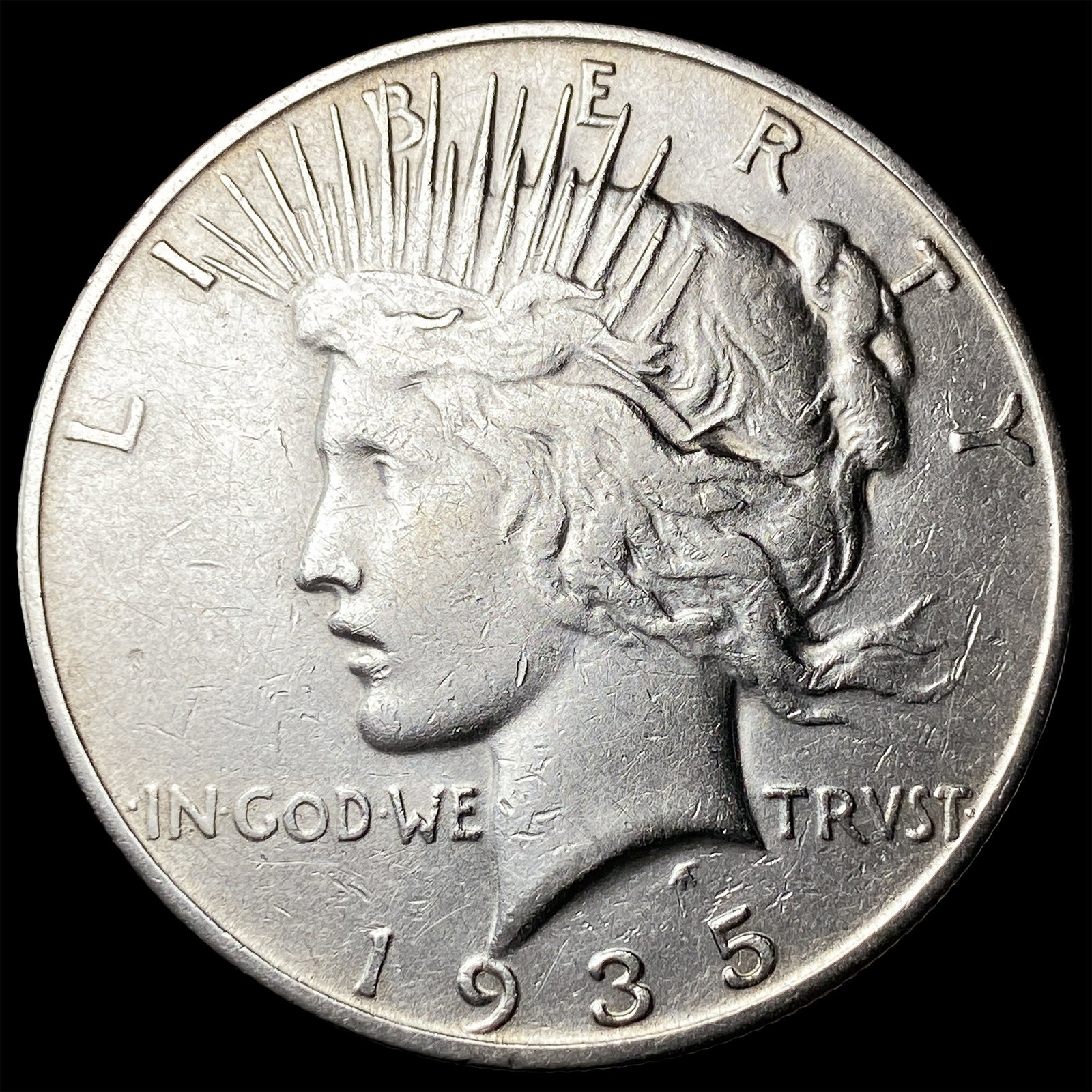 1935-S Silver Peace Dollar NEARLY UNCIRCULATED (1 of 2)