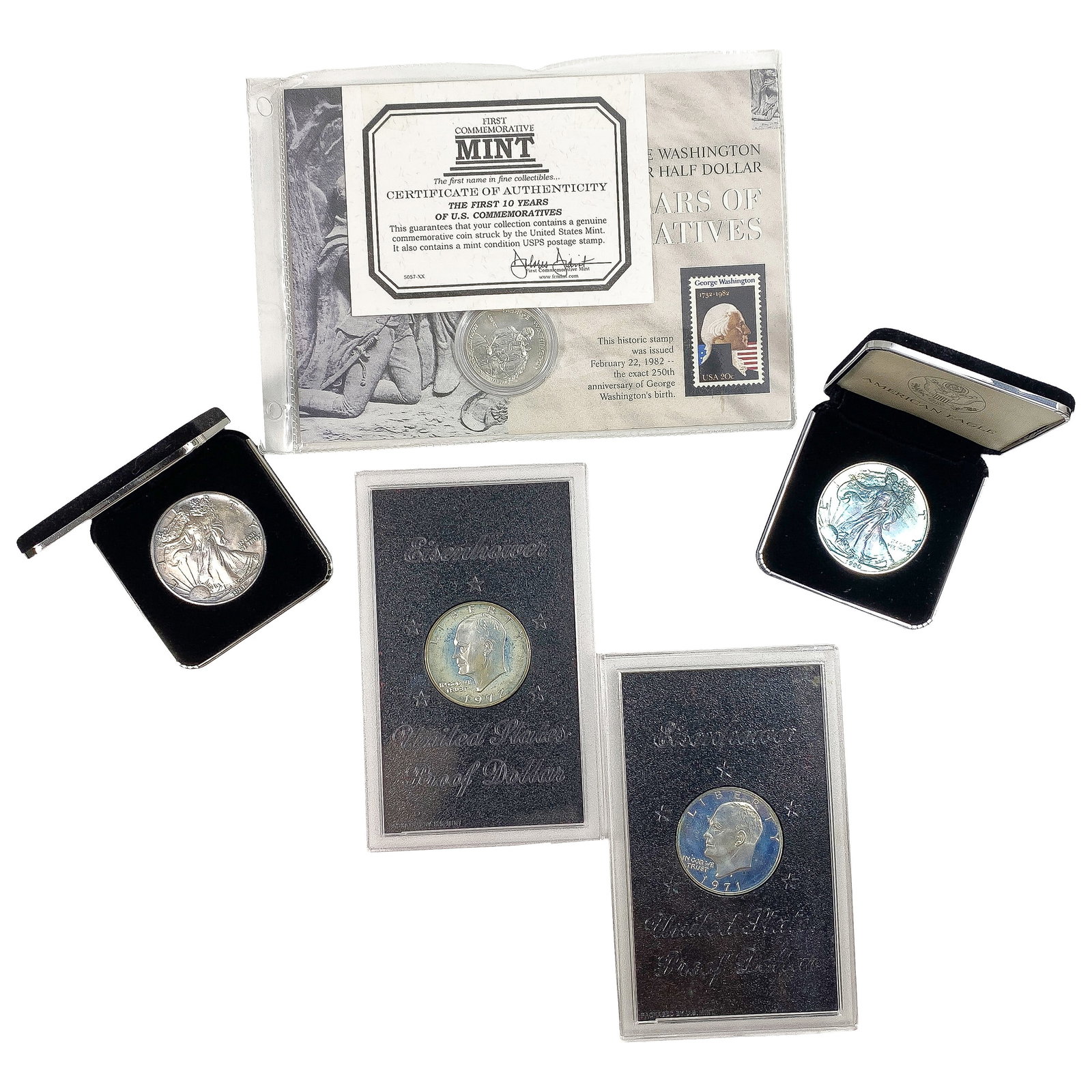 1972-1991 Ike Proof $1, Silver Eagles & G.W. 50C (1 of 2)