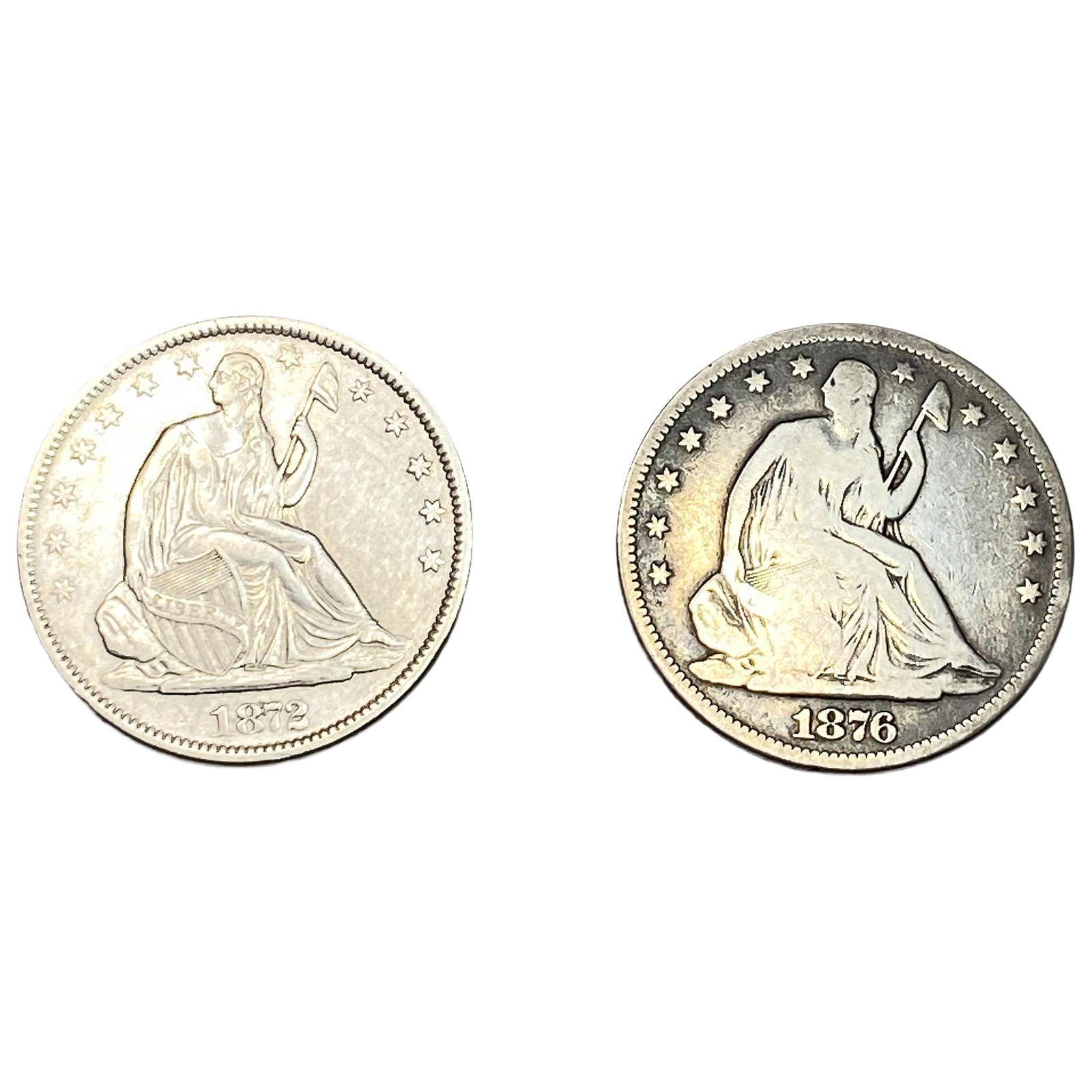 [2 Coins] 1872-1876 Seated Liberty Half Dollar (1 of 2)