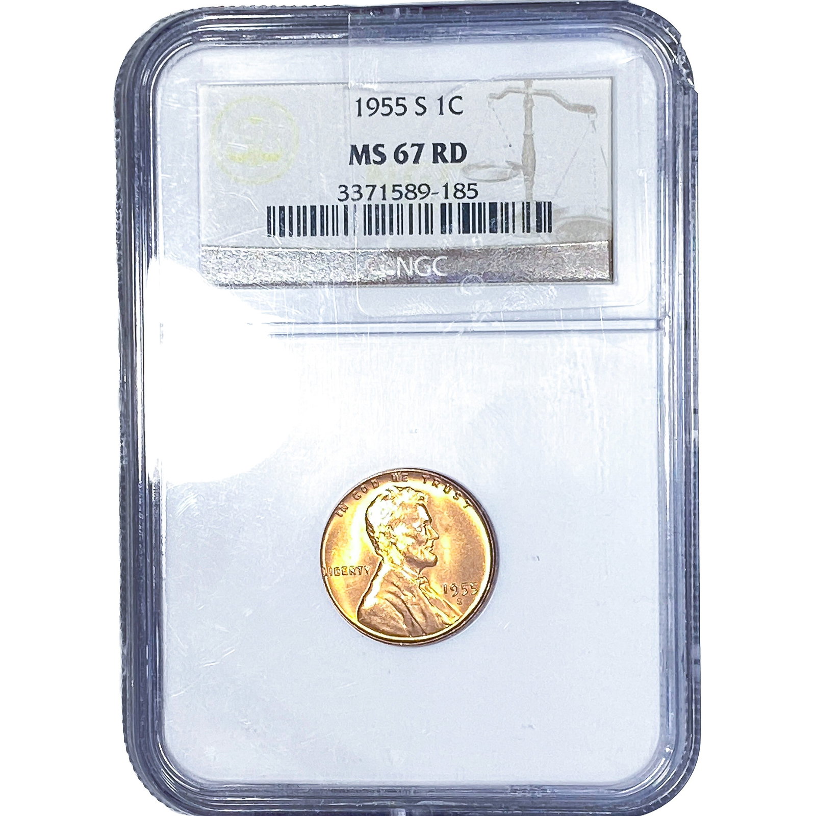 1955-S Wheat Cent NGC MS67 RD (1 of 2)