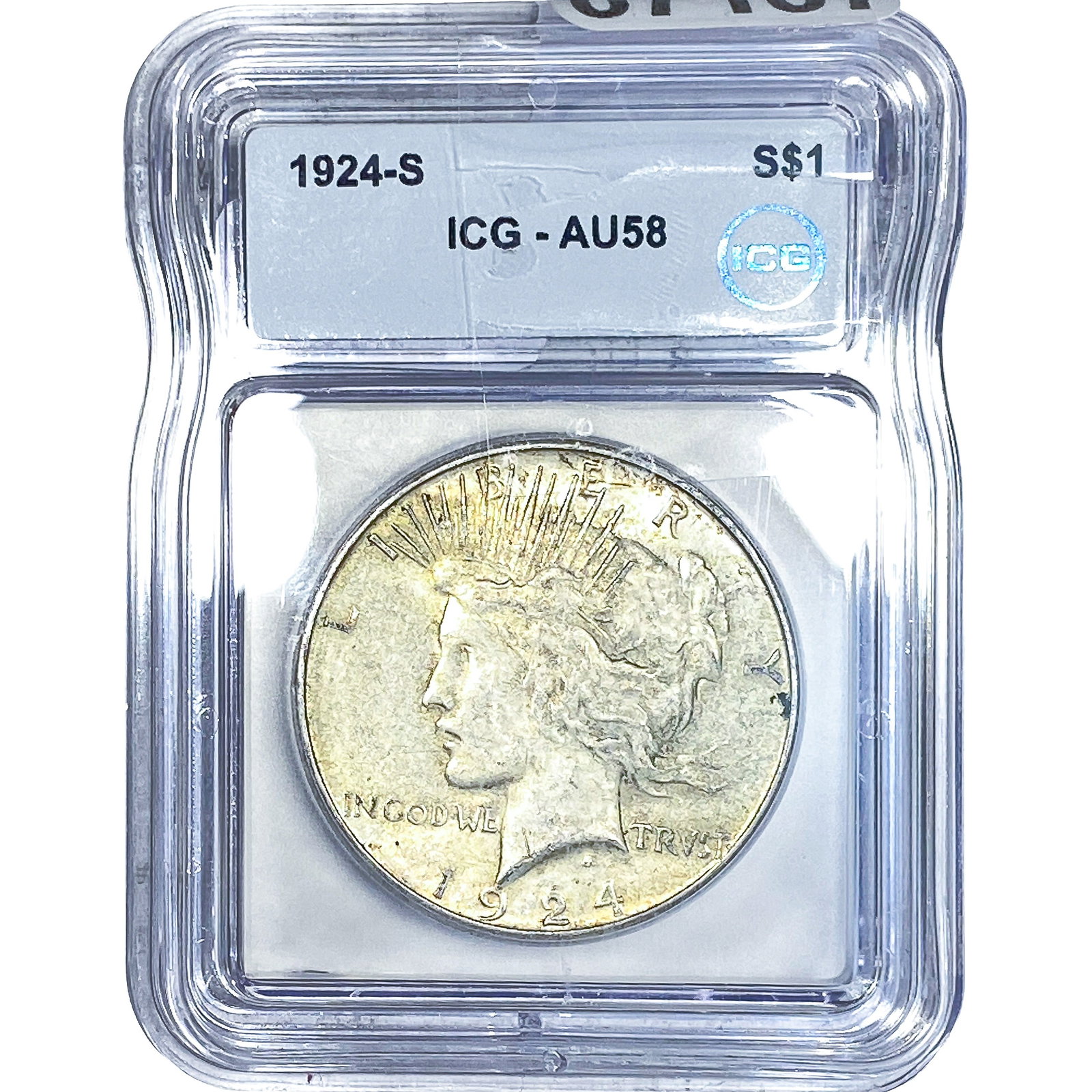 1924-S Silver Peace Dollar ICG AU58 (1 of 2)