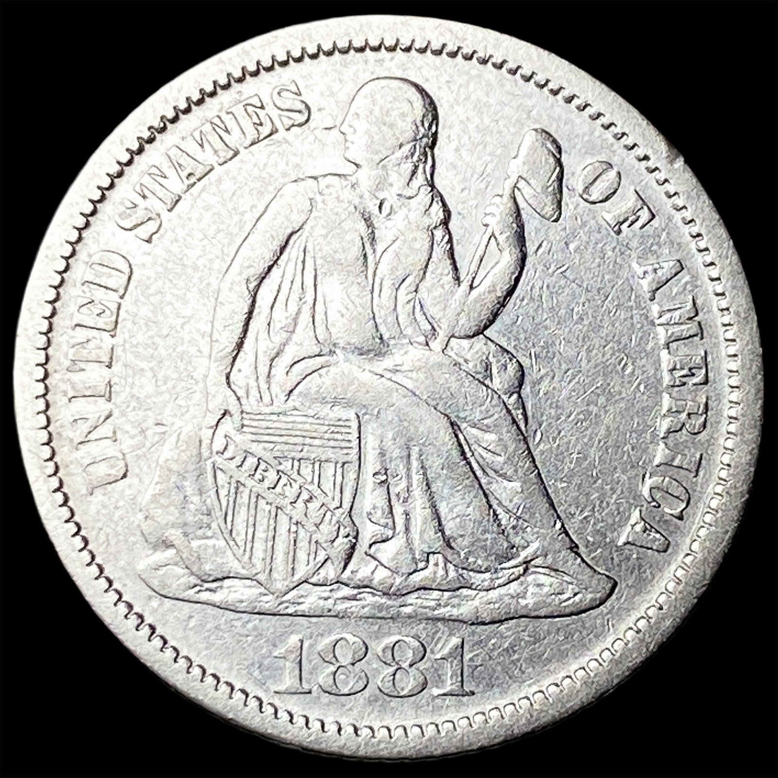 1881 Silver Dime ABOUT UNCIRCULATED (1 of 2)