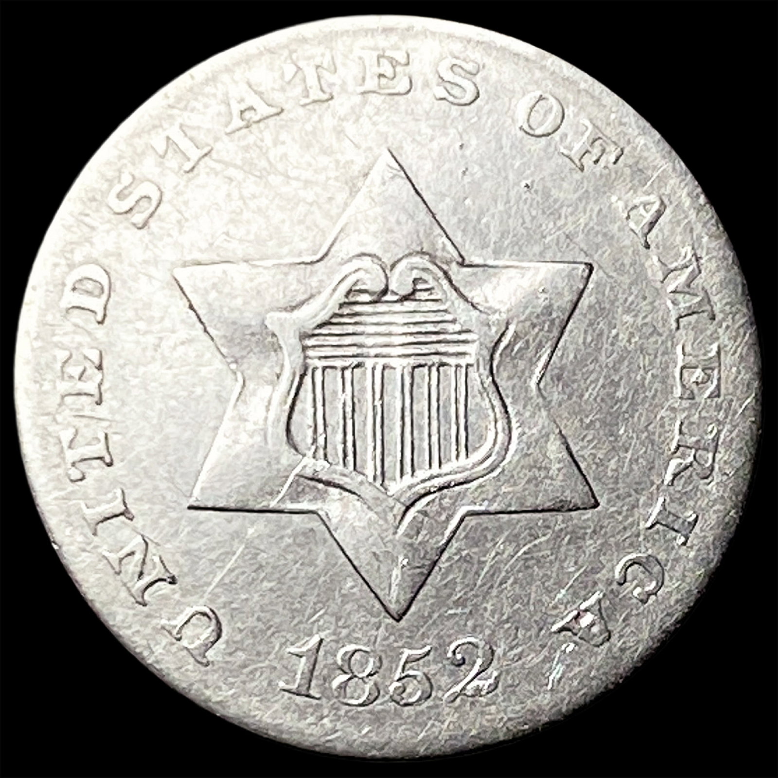 1852 Silver Three-Cent Piece CLOSELY UNCIRCULATED (1 of 2)