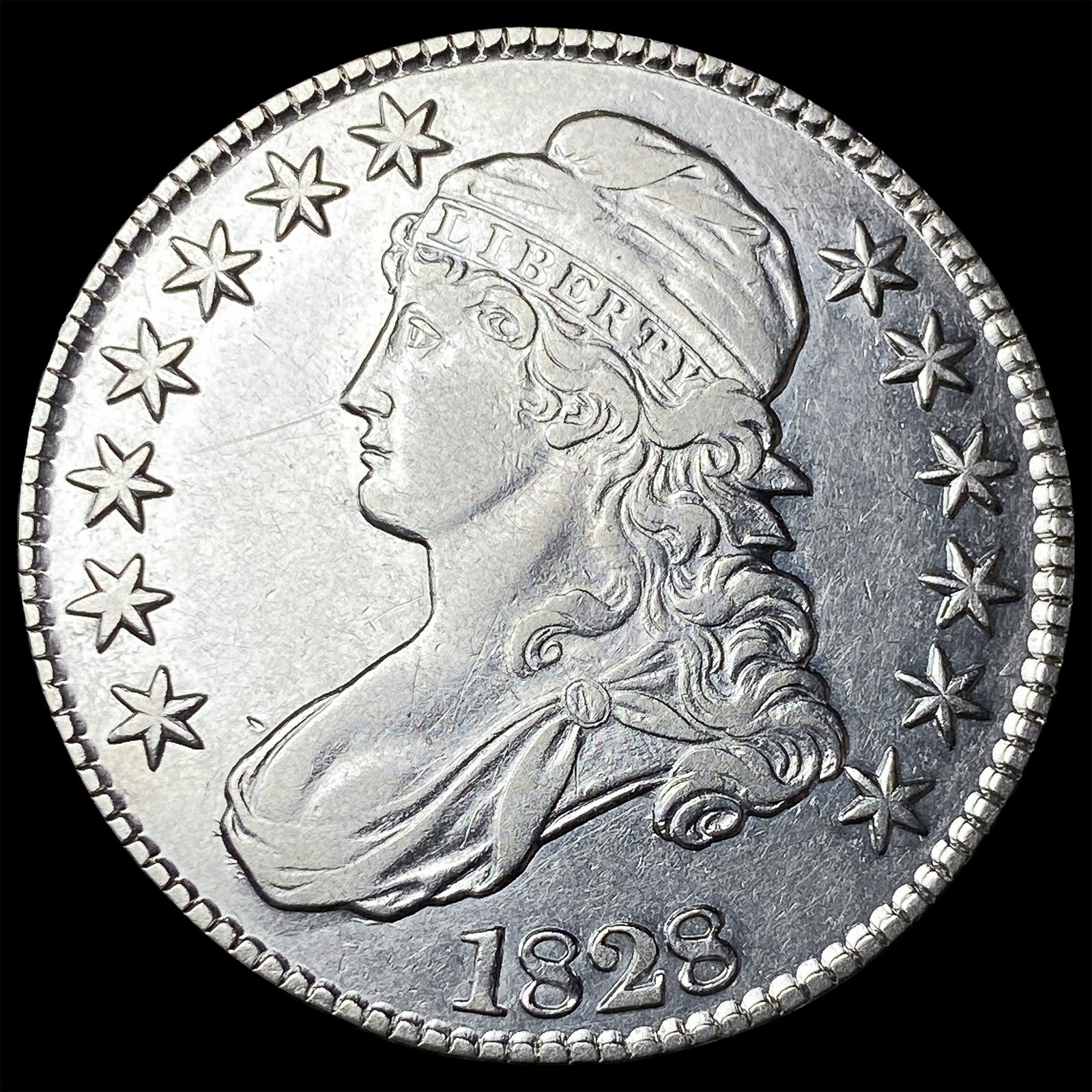 1828 Capped Bust Half Dollar CLOSELY UNCIRCULATED (1 of 2)