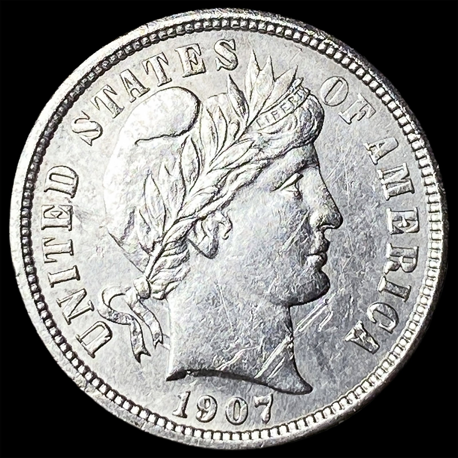 1907 Barber Dime CLOSELY UNCIRCULATED (1 of 2)