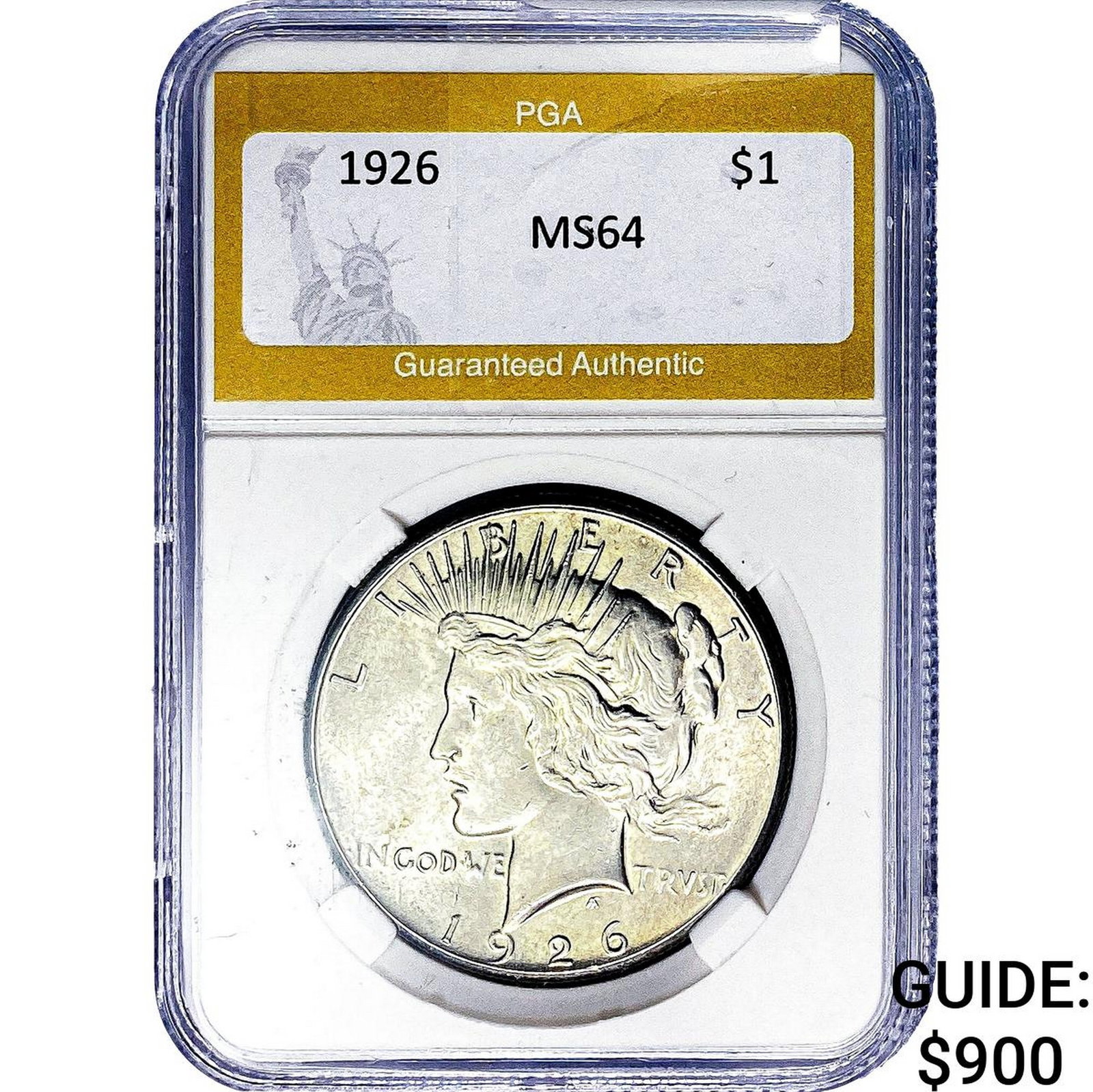 1926 Silver Peace Dollar PGA MS64: 1926 Silver Peace Dollar PGA MS64