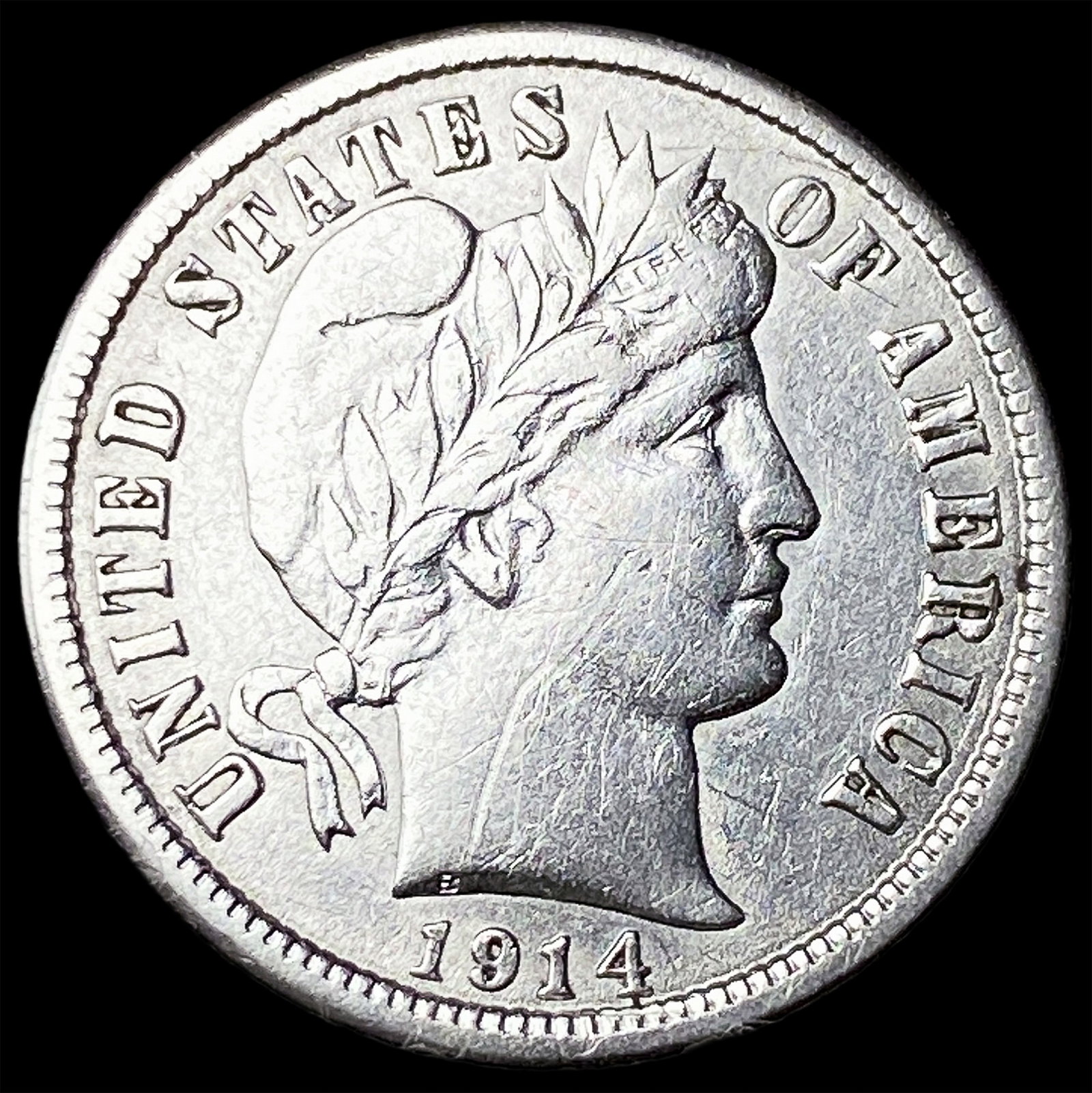 1914 Barber Dime NEARLY UNCIRCULATED (1 of 2)