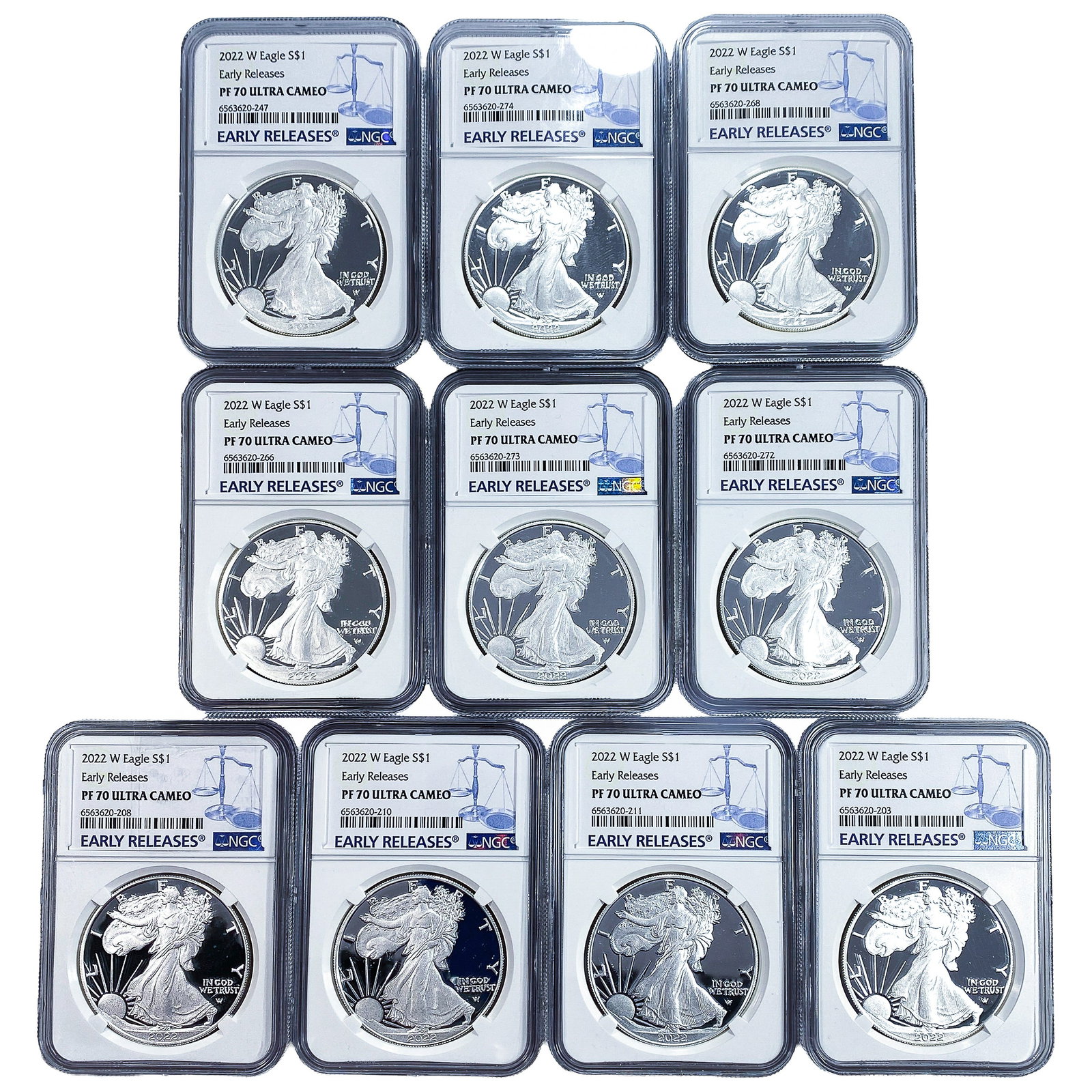 [10 Coins] 2022-W Silver Eagle NGC PF70 Ultra Cameo (1 of 2)