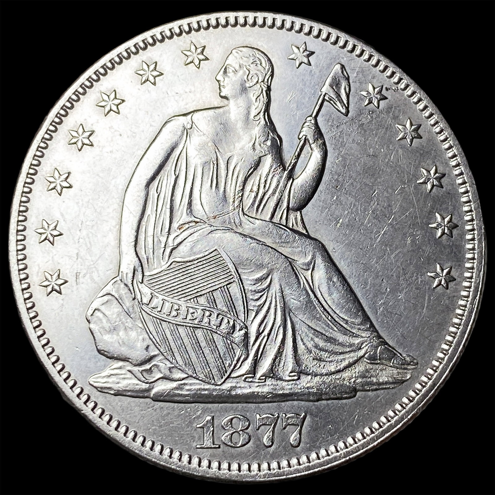 1877 Seated Liberty Half Dollar CLOSELY UNCIRCULATED (1 of 2)