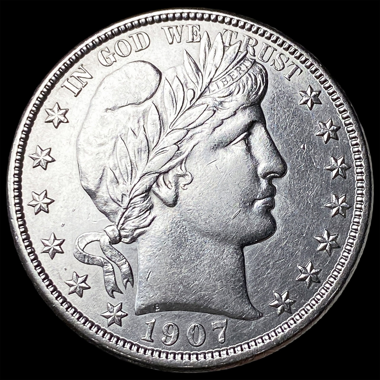 1907-O Silver Barber Half Dollar CLOSELY UNCIRCULATED (1 of 2)