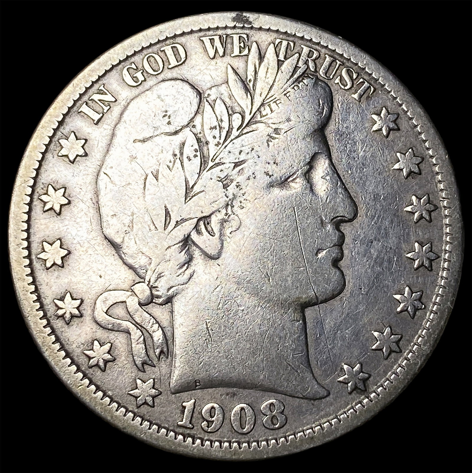 1908-D Silver Barber Half Dollar LIGHTLY CIRCULATED (1 of 2)