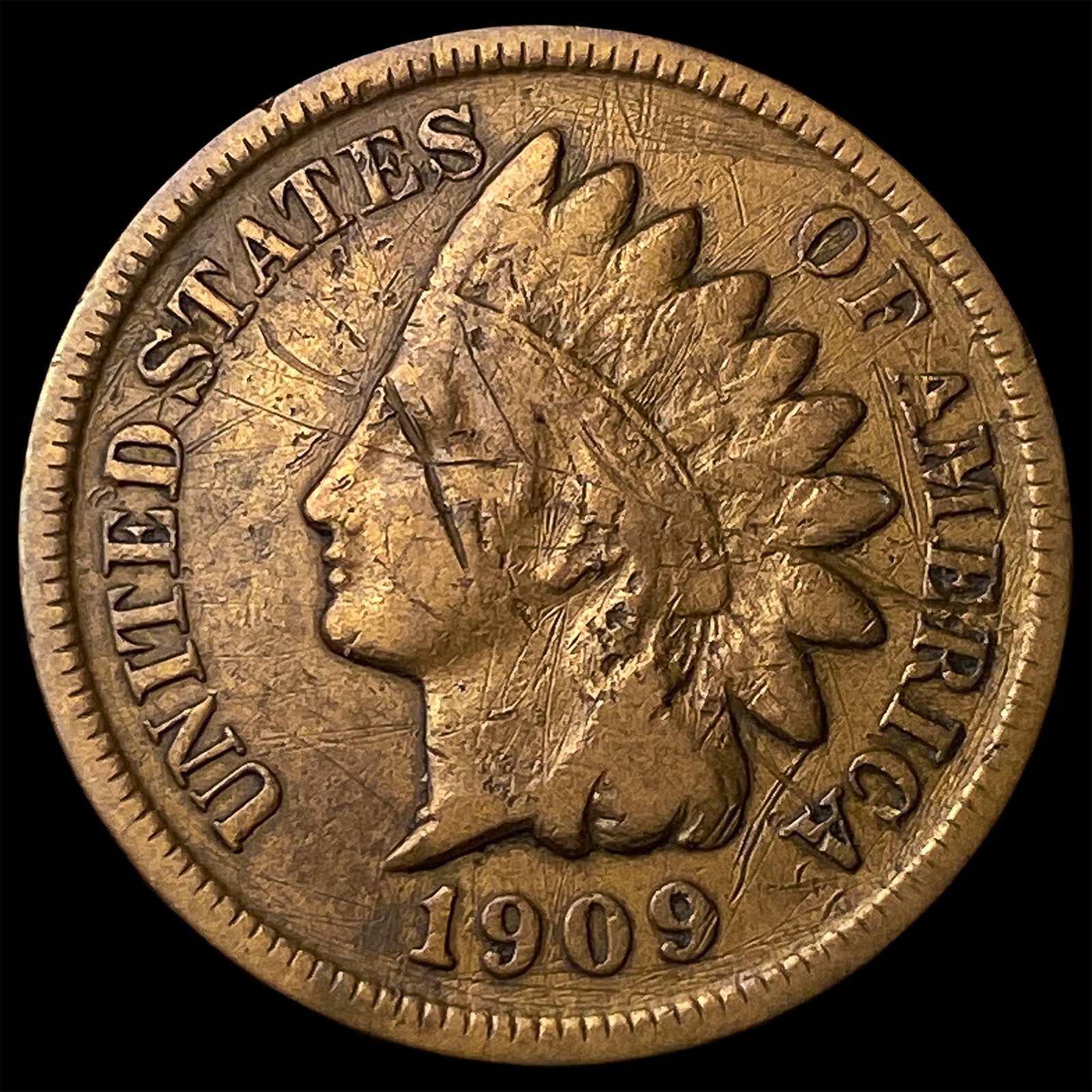 1909-S Indian Head Cent LIGHTLY CIRCULATED (1 of 2)