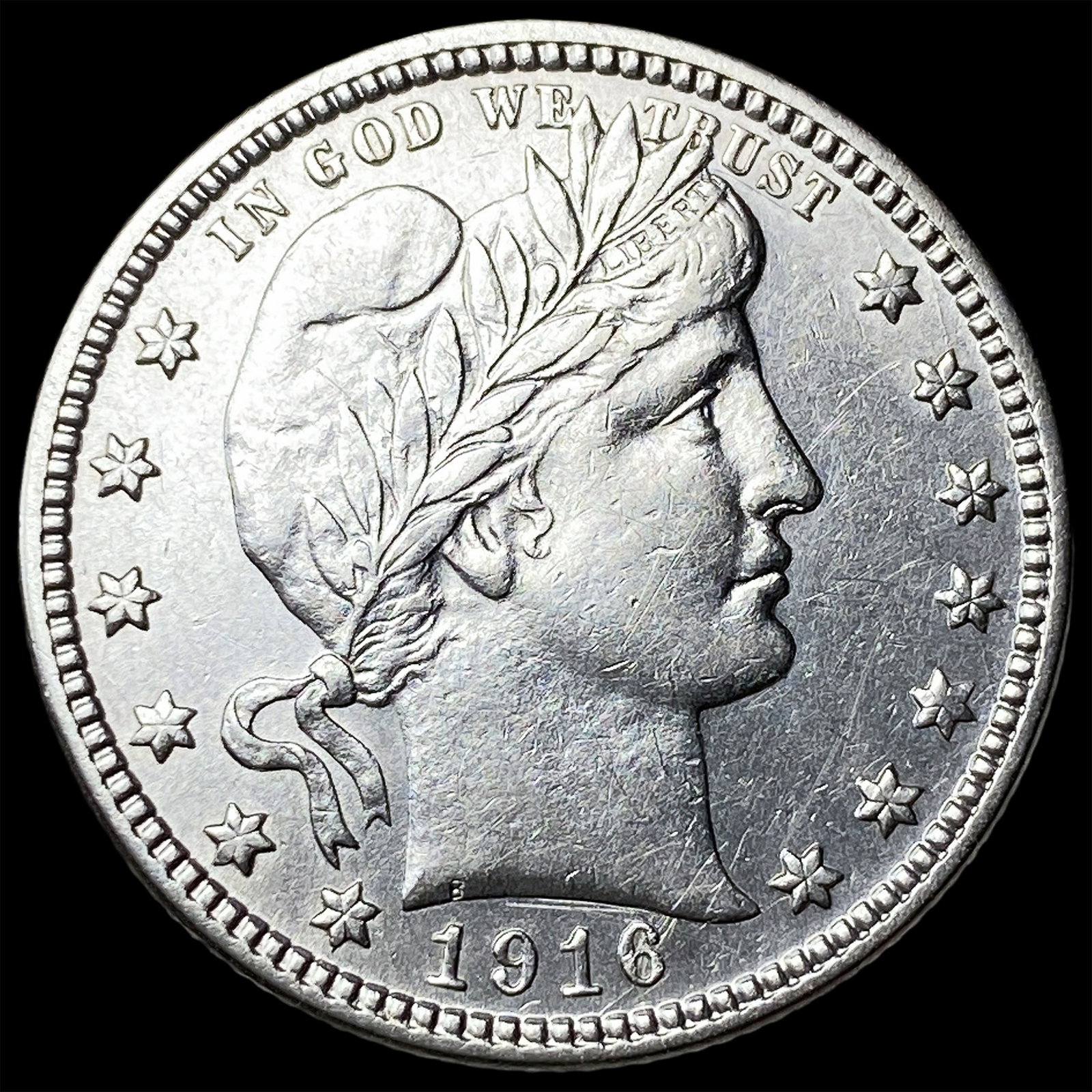 1916-D Silver Barber Quarter CLOSELY UNCIRCULATED (1 of 2)