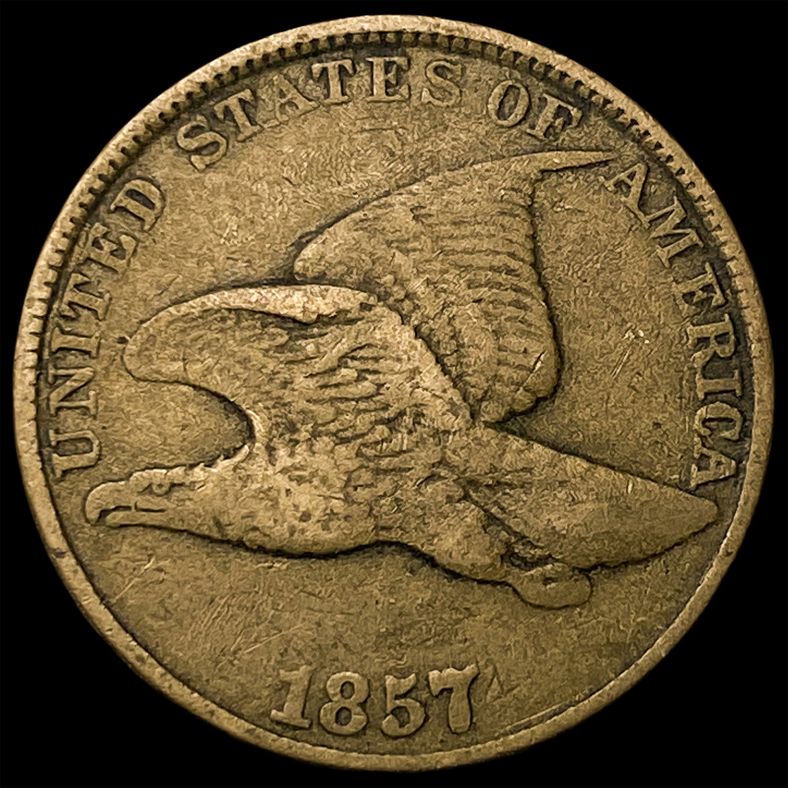 1857 Flying Eagle Cent NEARLY UNCIRCULATED (1 of 2)