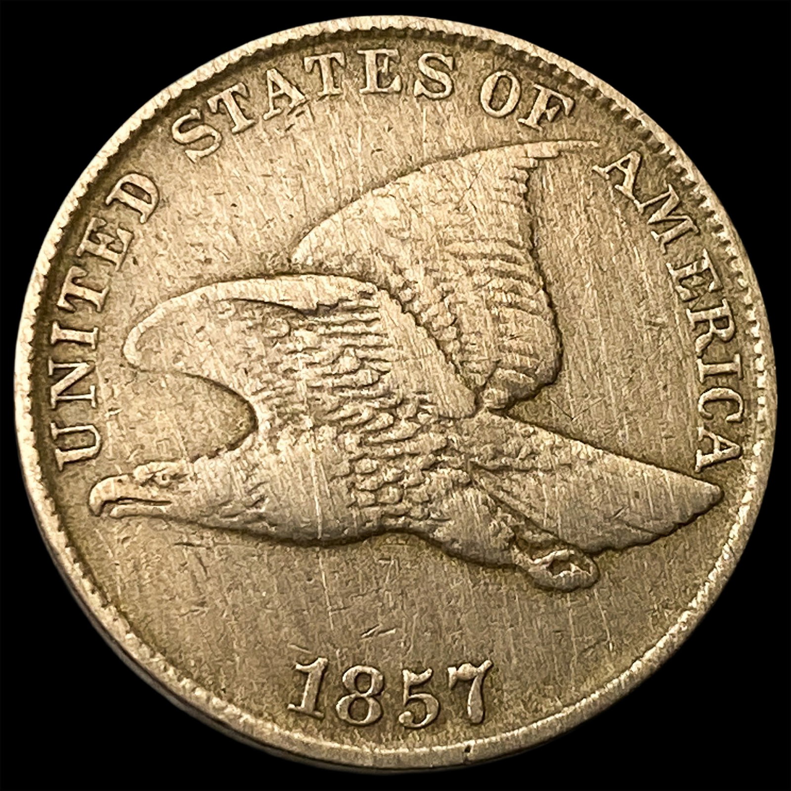 1857 Flying Eagle Cent ABOUT UNCIRCULATED (1 of 2)