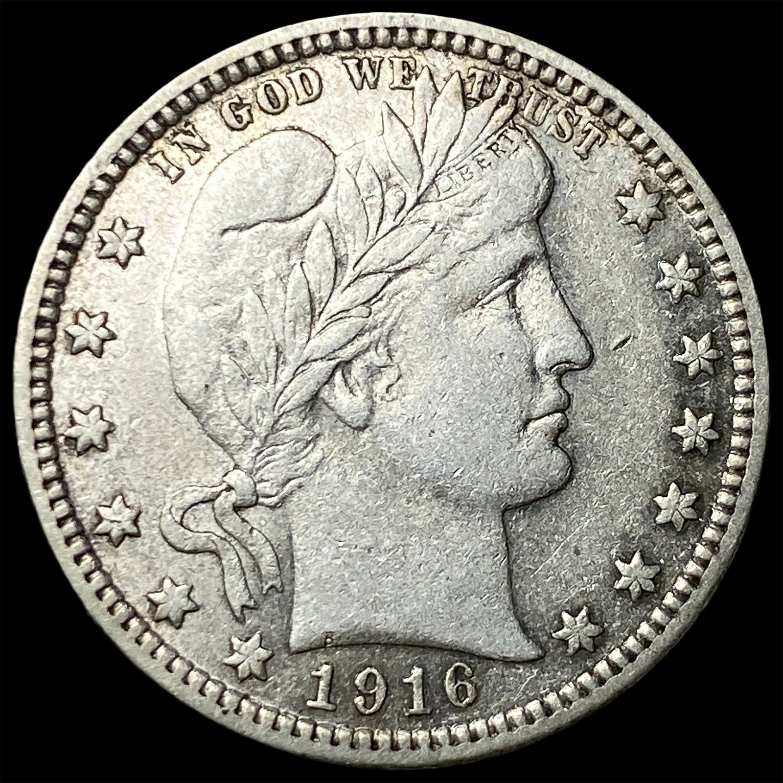 1916-D Silver Barber Quarter CLOSELY UNCIRCULATED: 1916-D Silver Barber Quarter CLOSELY UNCIRCULATED