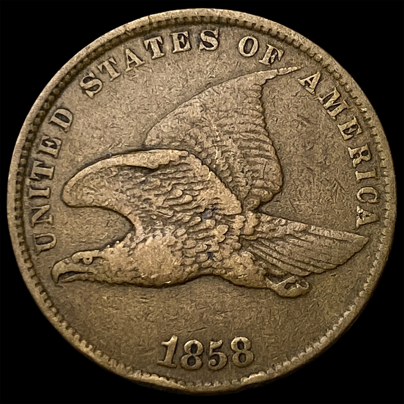 1858 Copper-Nickel Flying Eagle Cent NEARLY UNCIRCULATED (1 of 2)
