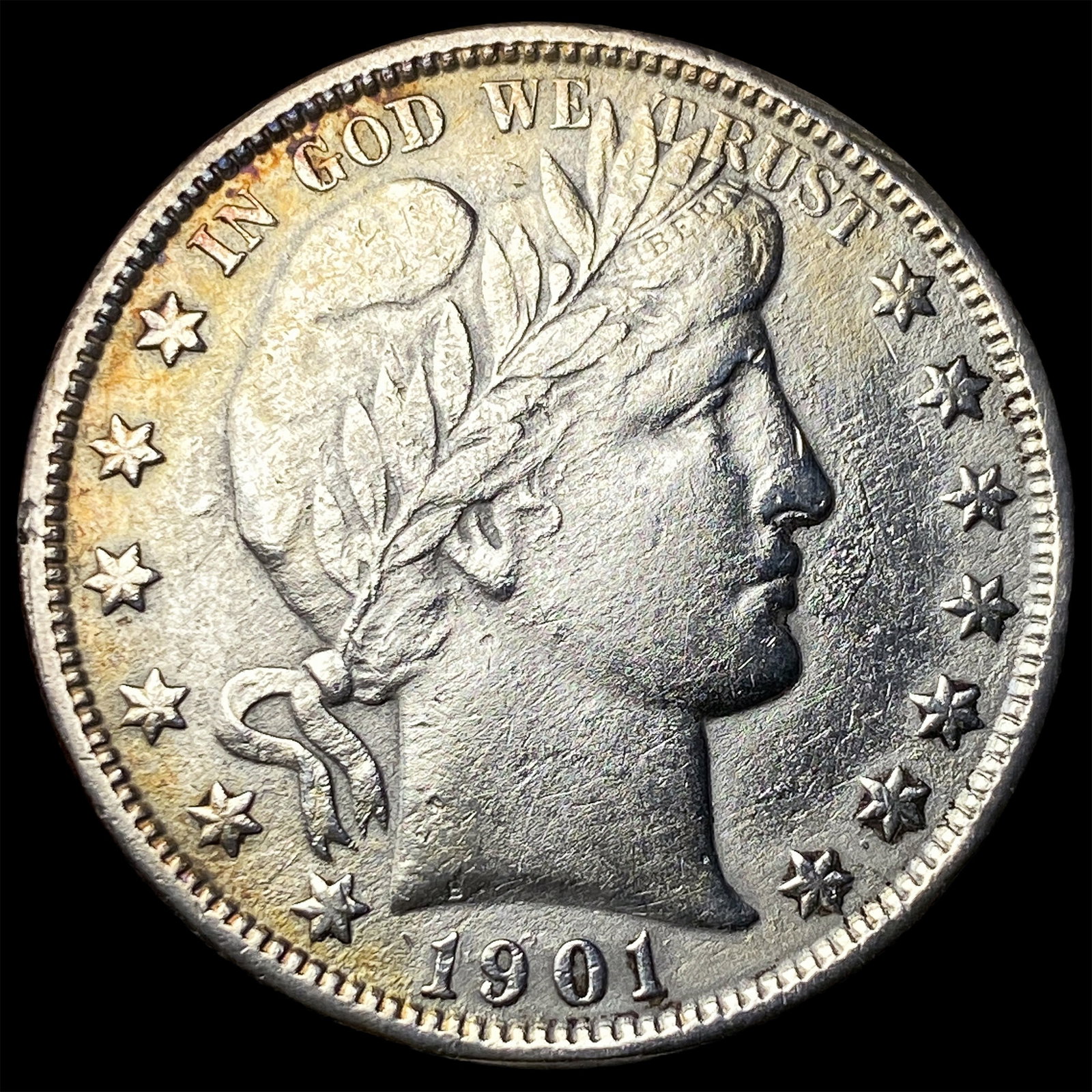 1901 Silver Half Dollar (Barber) NEARLY UNCIRCULATED (1 of 2)