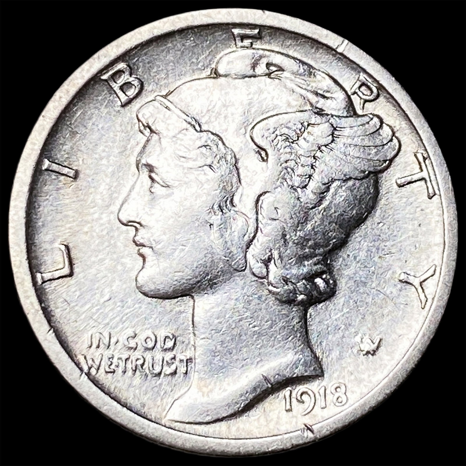 1918-S Silver Mercury Dime CLOSELY UNCIRCULATED (1 of 2)
