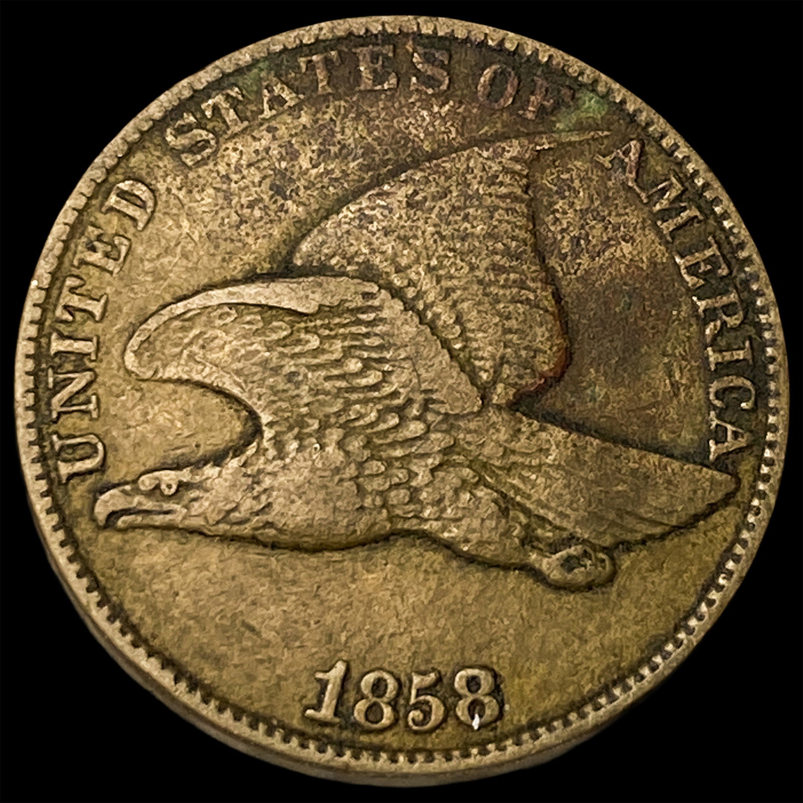 1858 Copper-Nickel Flying Eagle Cent NEARLY UNCIRCULATED (1 of 2)