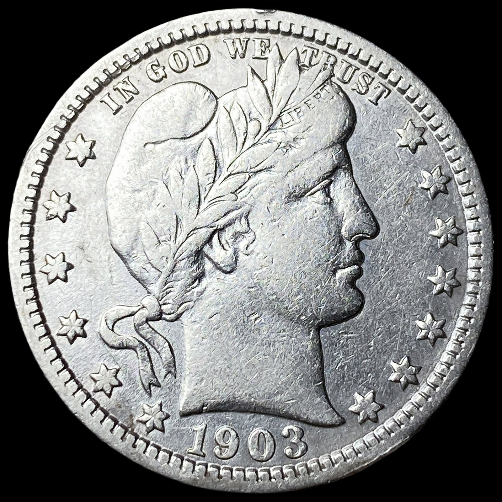1903 Silver Barber Quarter NEARLY UNCIRCULATED (1 of 2)