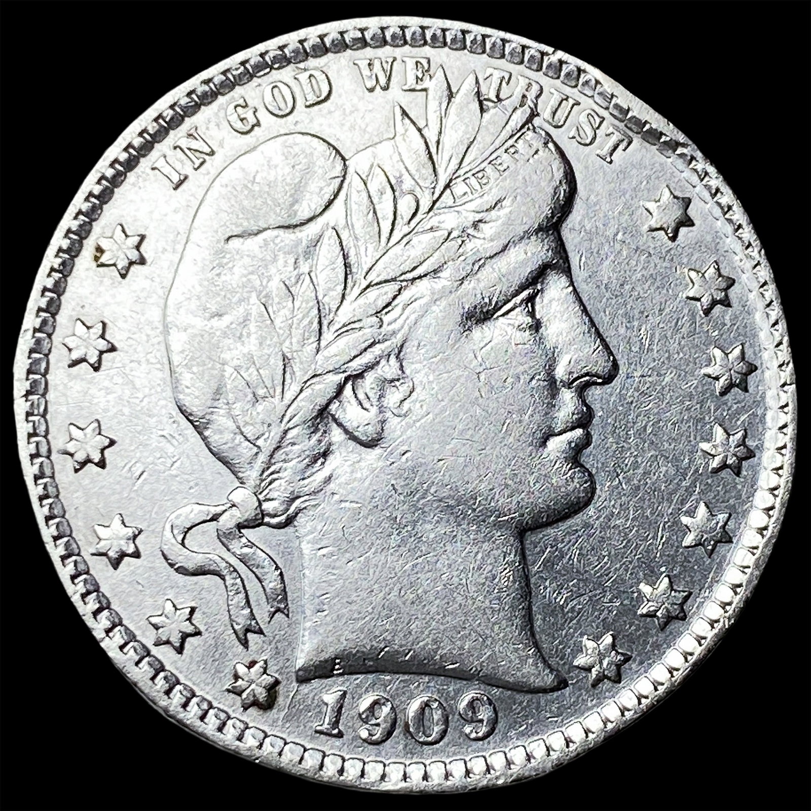 1909-D Silver Barber Quarter NEARLY UNCIRCULATED (1 of 2)