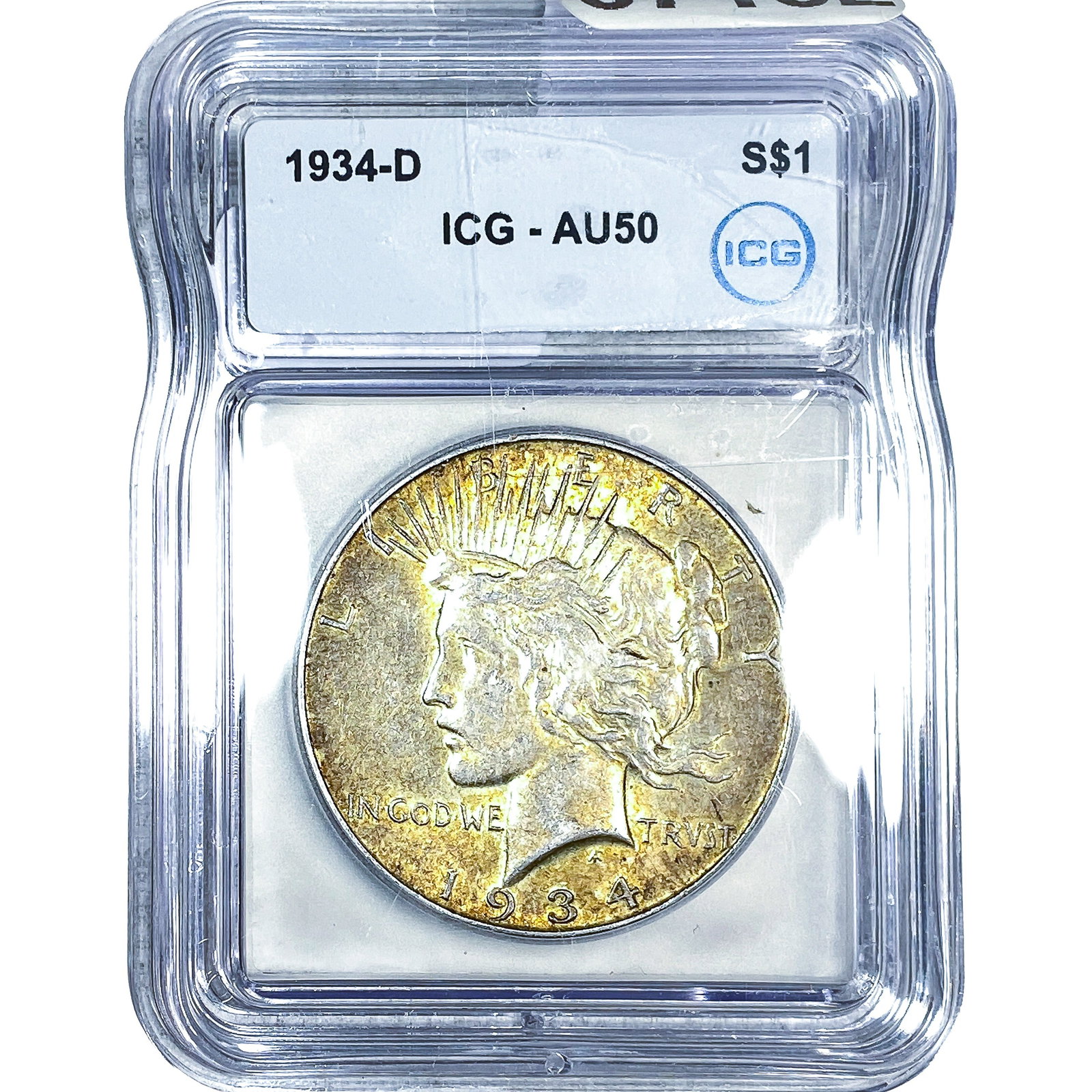 1934-D Silver Peace Dollar ICG AU50 (1 of 2)